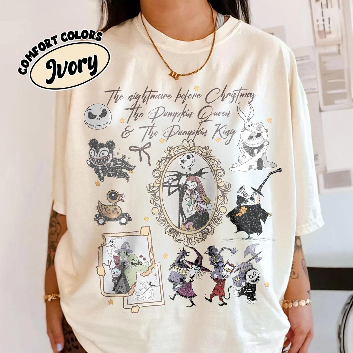 Nightmare Before Christmas Shirt Jack Skellington Sally Halloween Tee