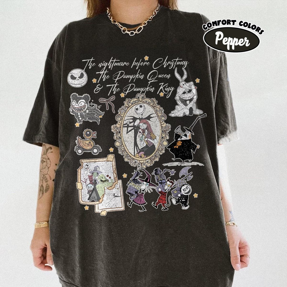 Nightmare Before Christmas Shirt Jack Skellington Sally Halloween Tee