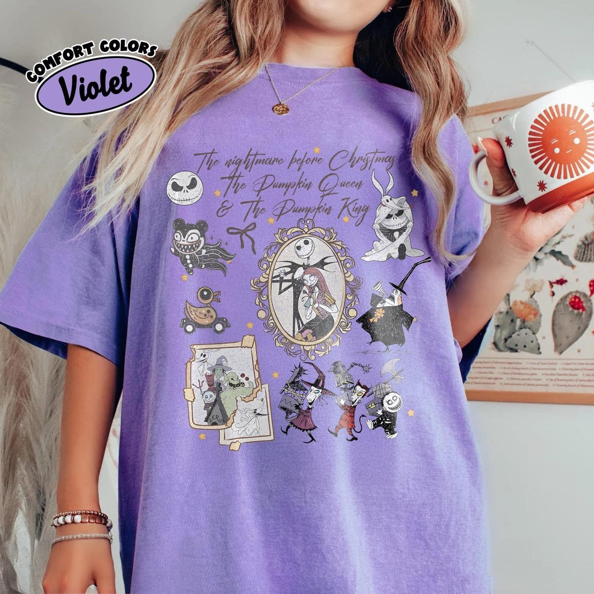 Nightmare Before Christmas Shirt Jack Skellington Sally Halloween Tee