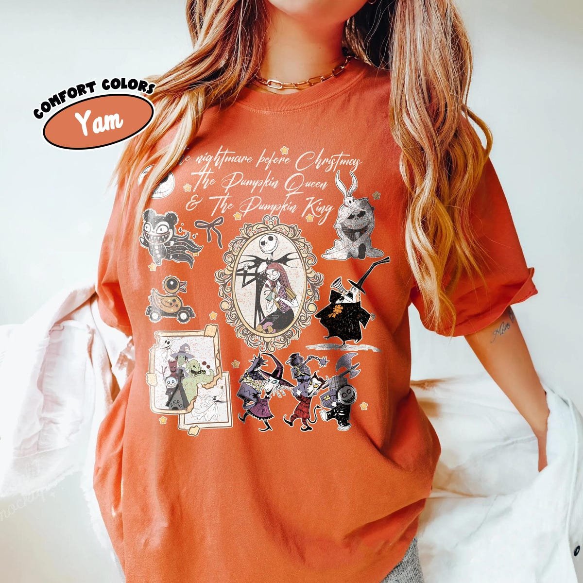 Nightmare Before Christmas Shirt Jack Skellington Sally Halloween Tee