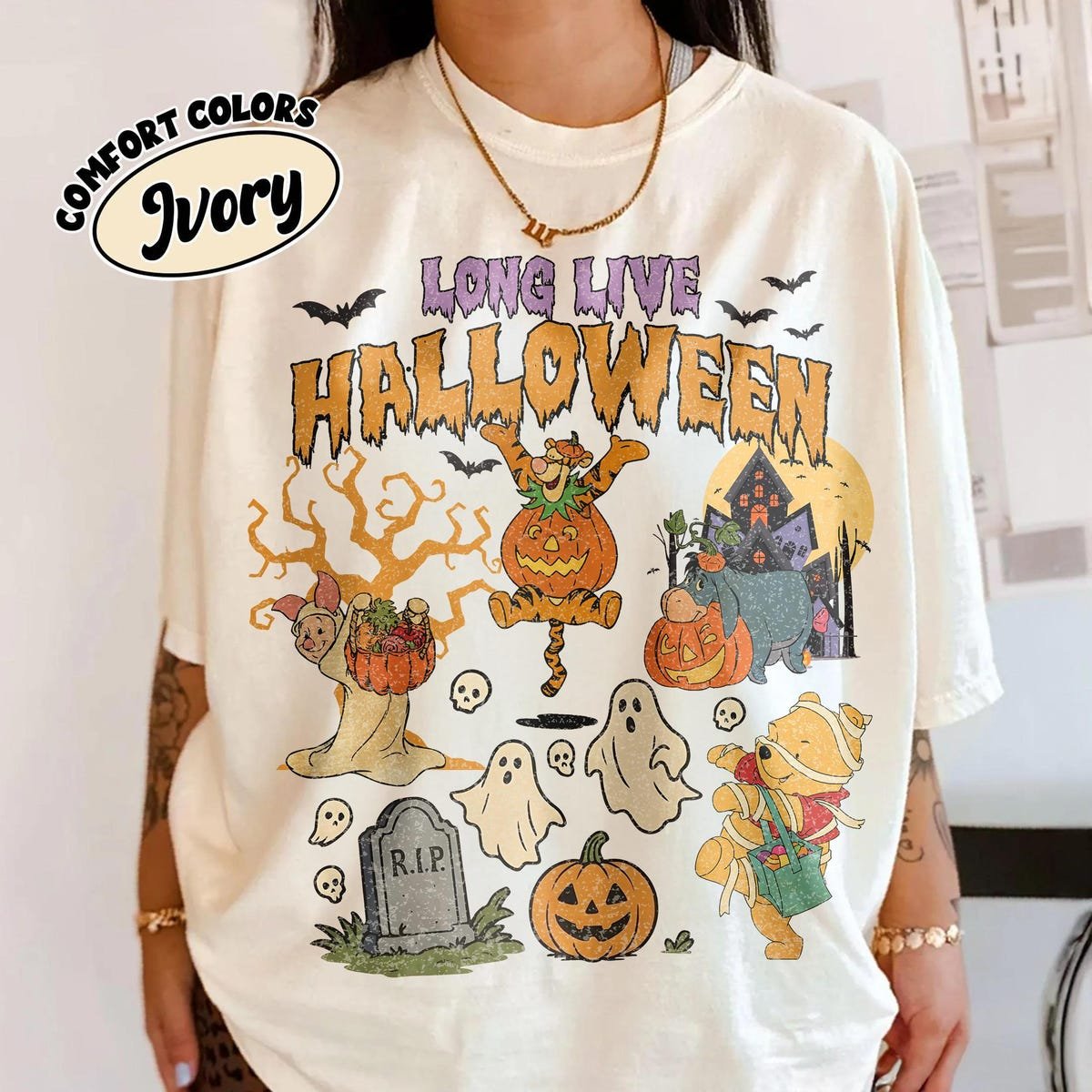 Pooh Bear Halloween Shirt Comfort Colors Spooky Season Tee