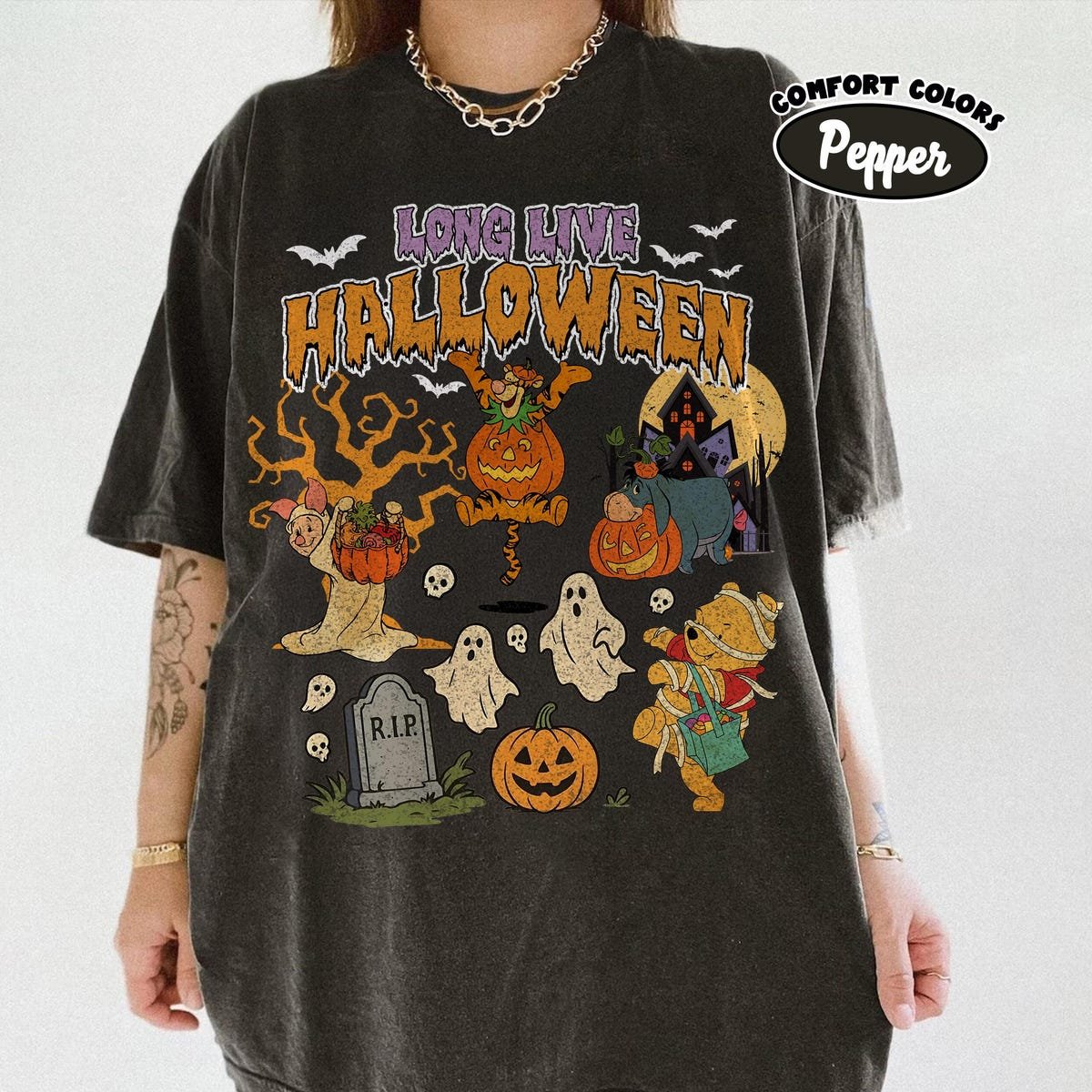 Pooh Bear Halloween Shirt Comfort Colors Spooky Season Tee