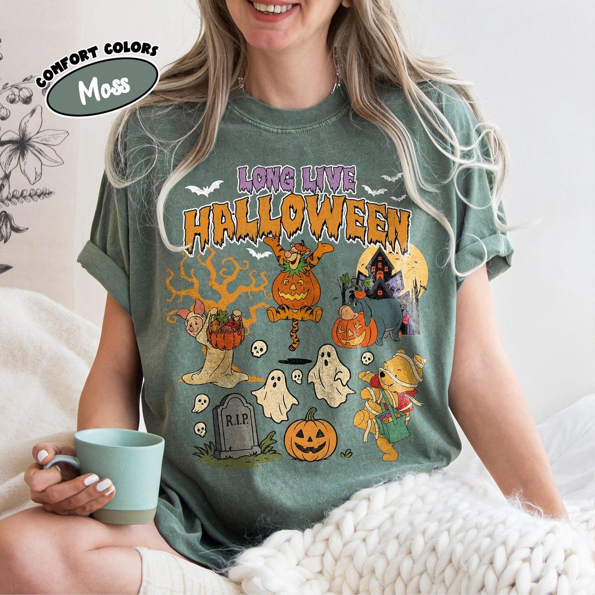 Pooh Bear Halloween Shirt Comfort Colors Spooky Season Tee