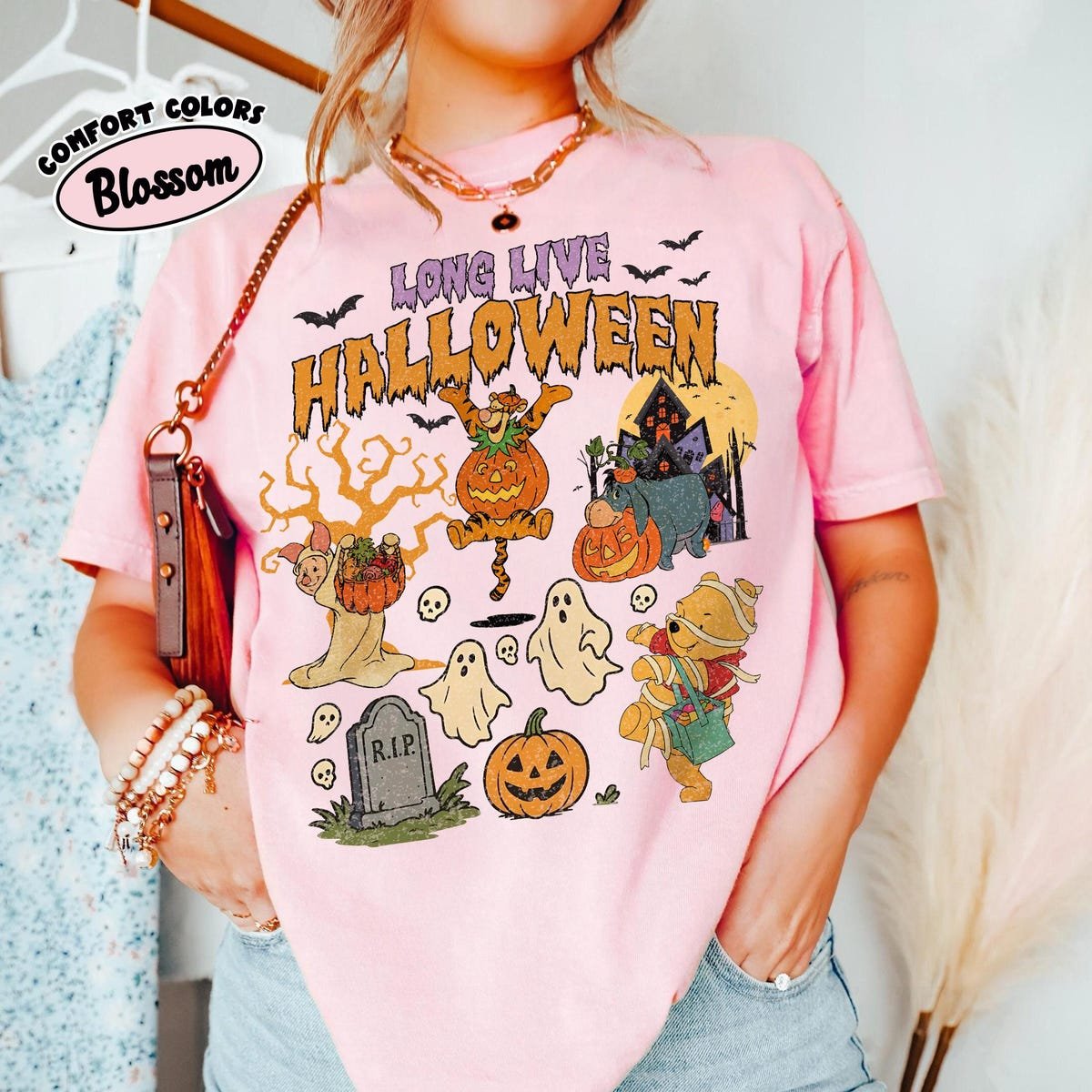 Pooh Bear Halloween Shirt Comfort Colors Spooky Season Tee