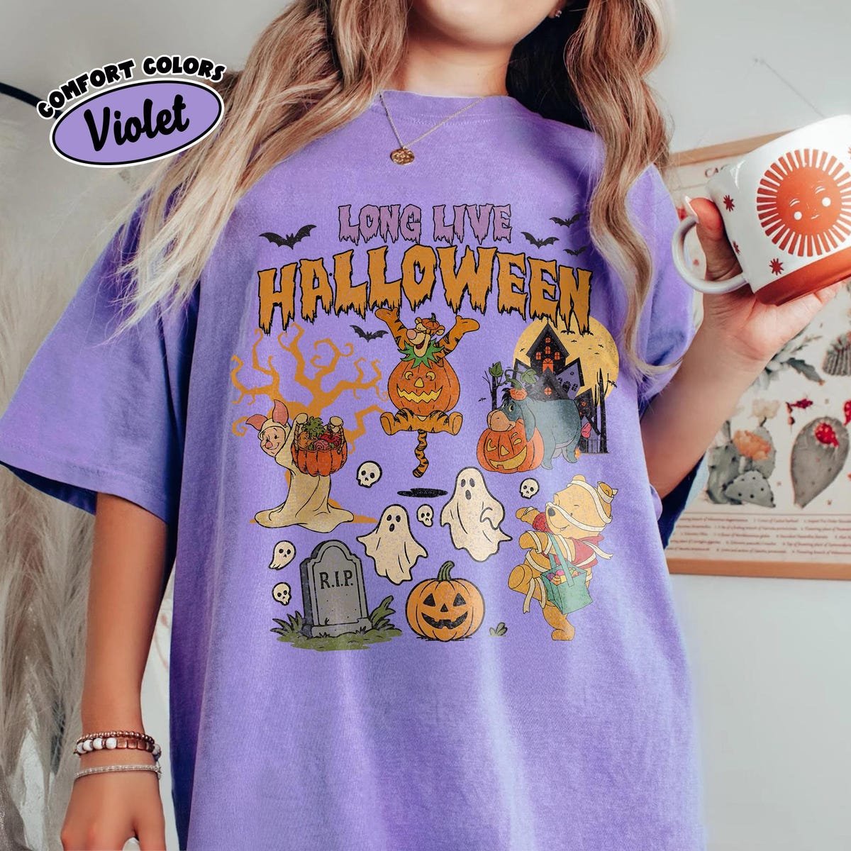 Pooh Bear Halloween Shirt Comfort Colors Spooky Season Tee