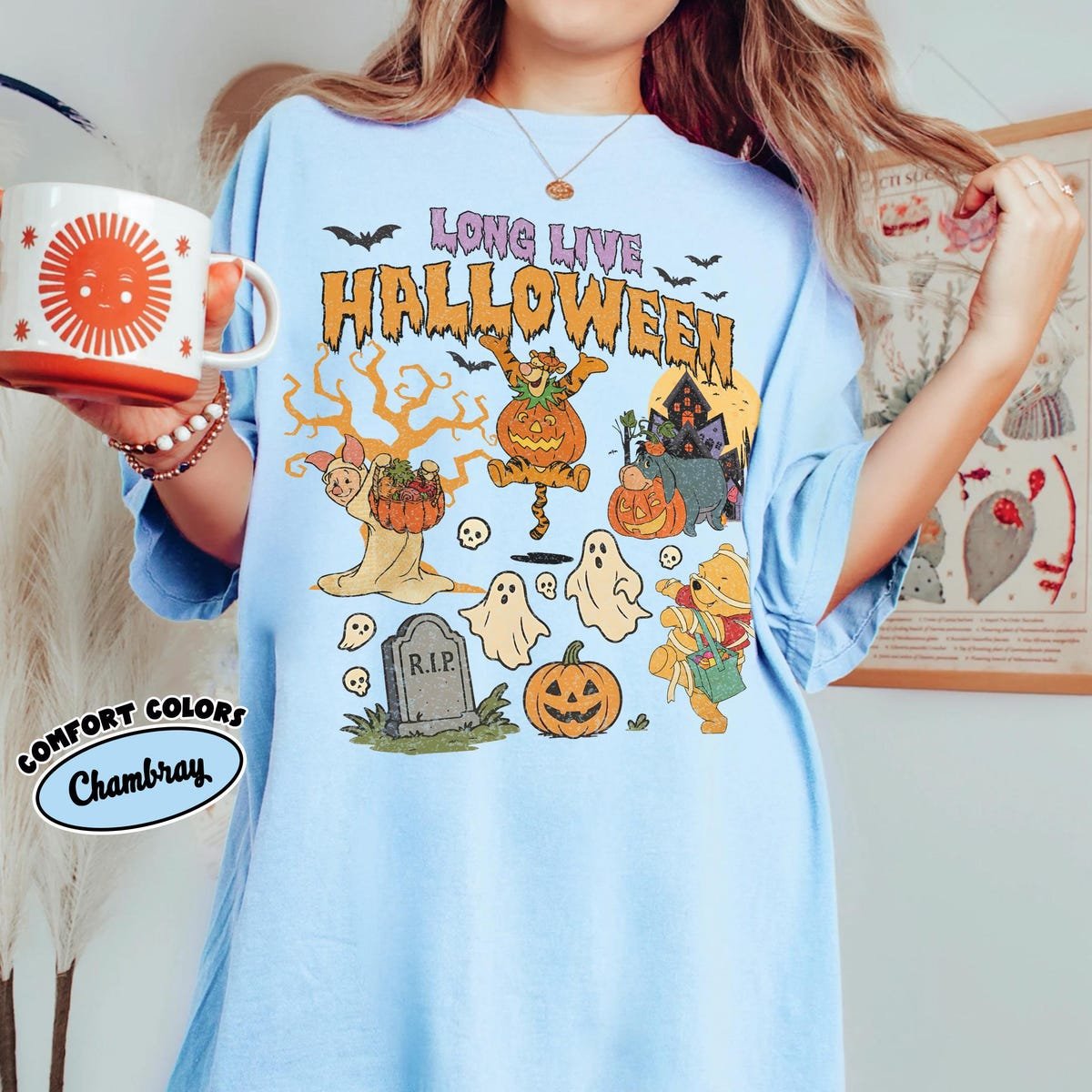 Pooh Bear Halloween Shirt Comfort Colors Spooky Season Tee