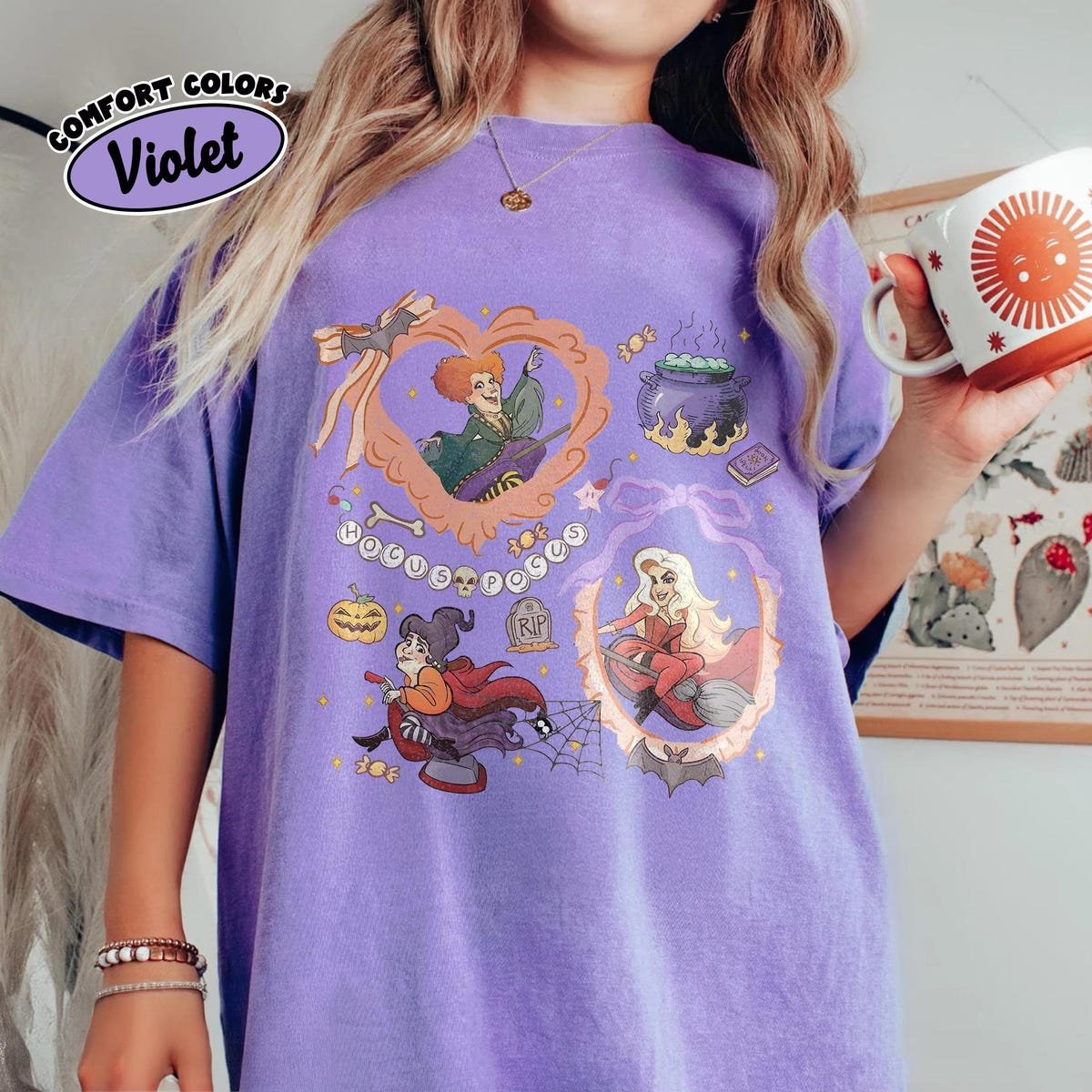 Retro Coquette Hocus Pocus Shirt Sanderson Sisters Disney Halloween Tee