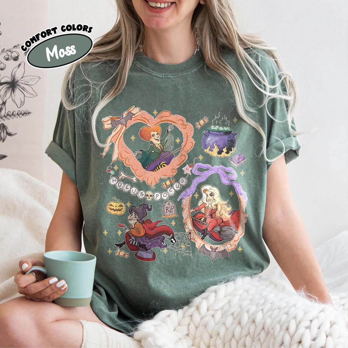 Retro Coquette Hocus Pocus Shirt Sanderson Sisters Disney Halloween Tee
