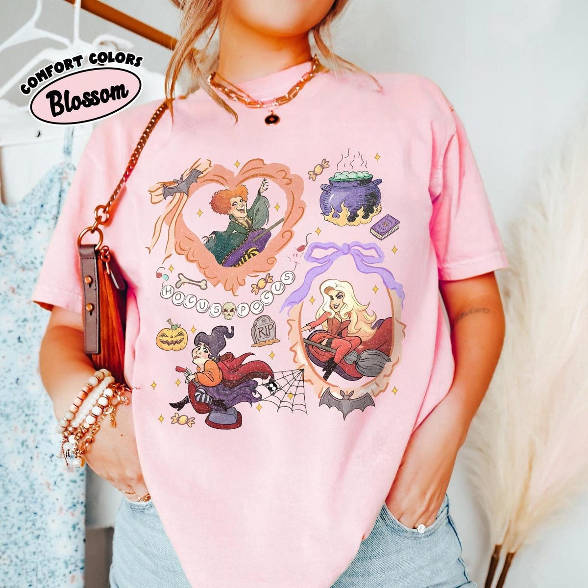 Retro Coquette Hocus Pocus Shirt Sanderson Sisters Disney Halloween Tee