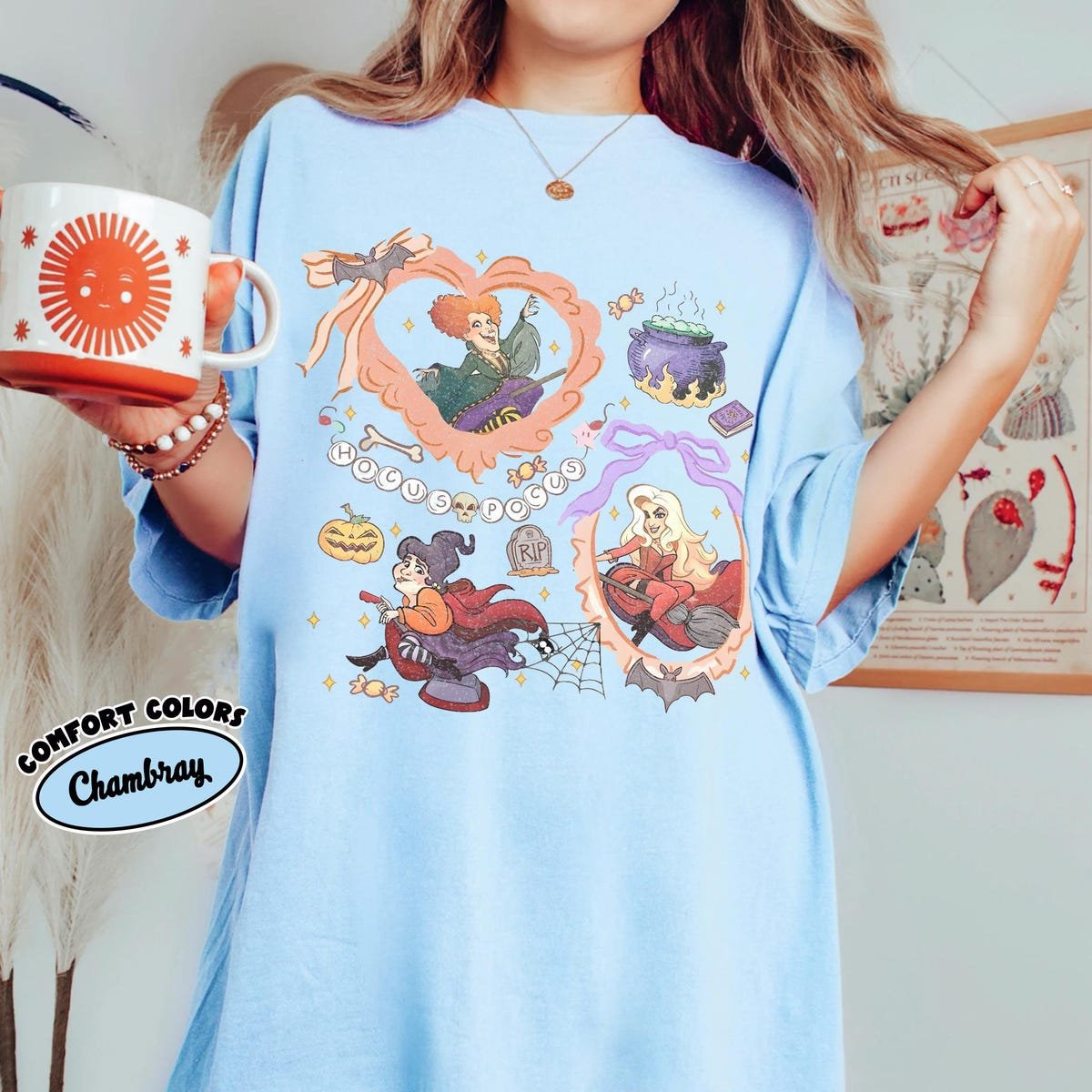 Retro Coquette Hocus Pocus Shirt Sanderson Sisters Disney Halloween Tee