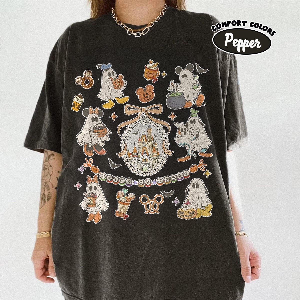 Retro Disney Ghost Tee Halloween Mickey Shirt Fall Trip