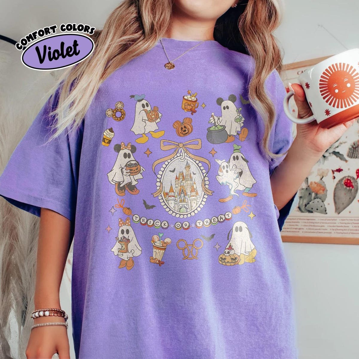 Retro Disney Ghost Tee Halloween Mickey Shirt Fall Trip