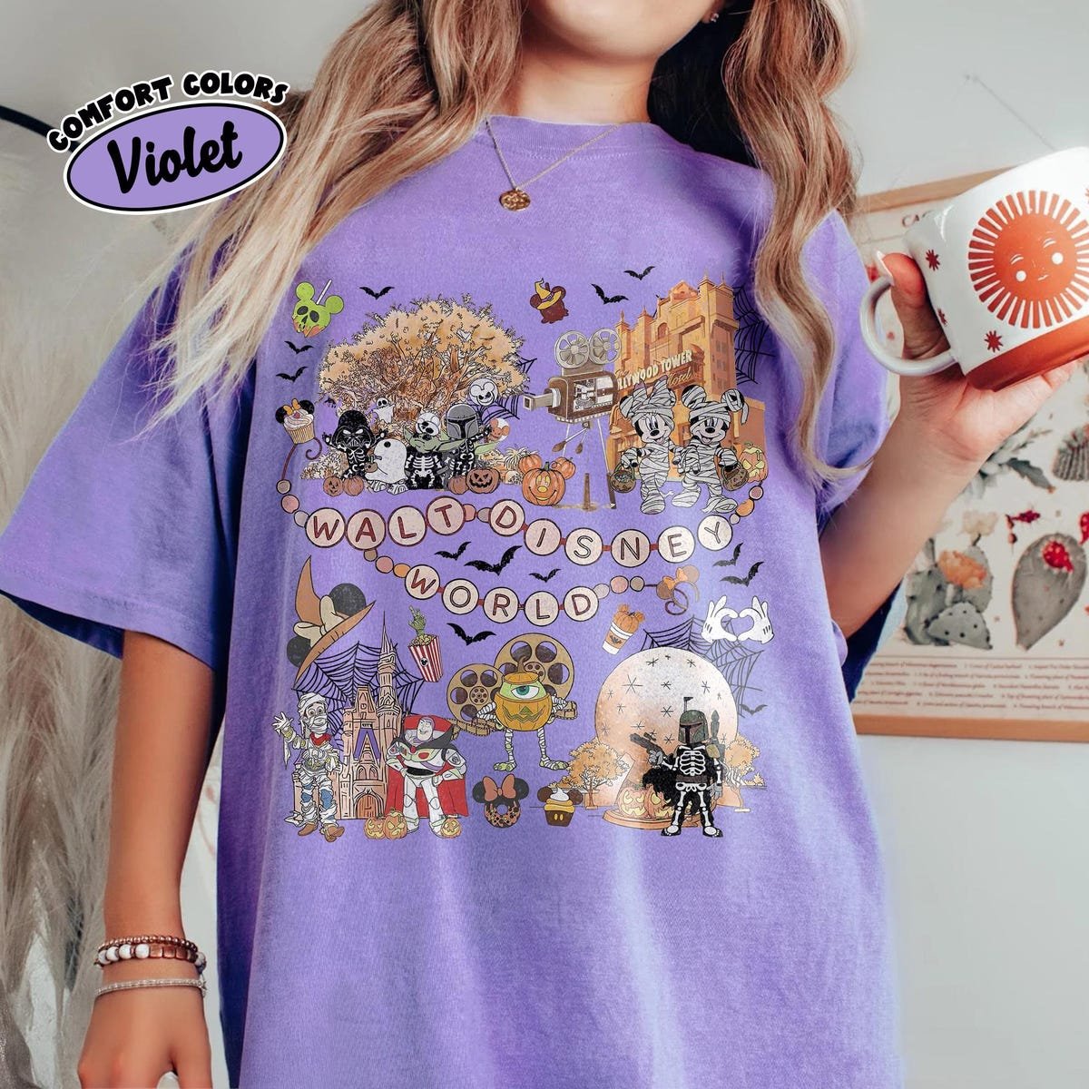 Retro Disney Halloween Shirt Mickey Friends Tower Terror 2025 Family Trip