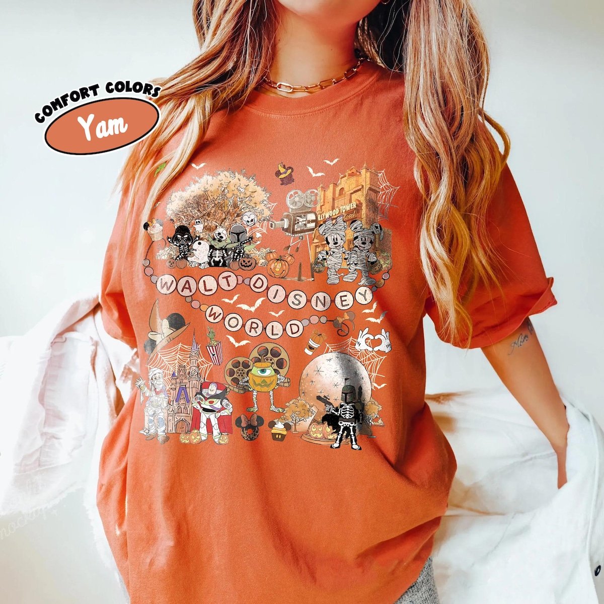 Retro Disney Halloween Shirt Mickey Friends Tower Terror 2025 Family Trip