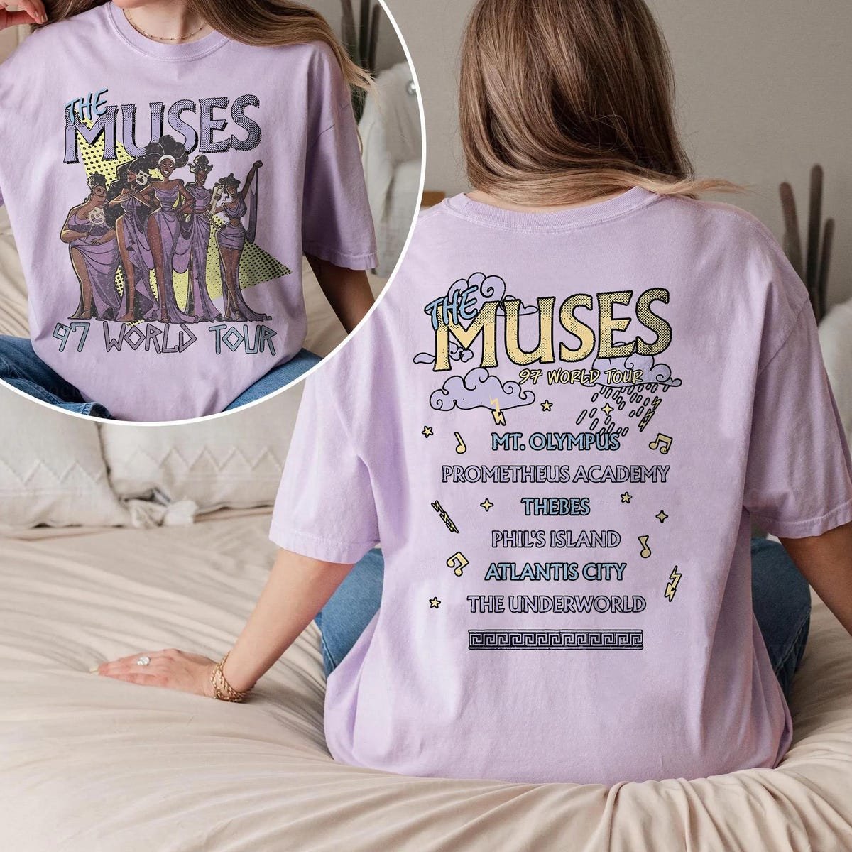 Retro Disney Hercules Muses Shirt - 97 World Tour Concert Tee