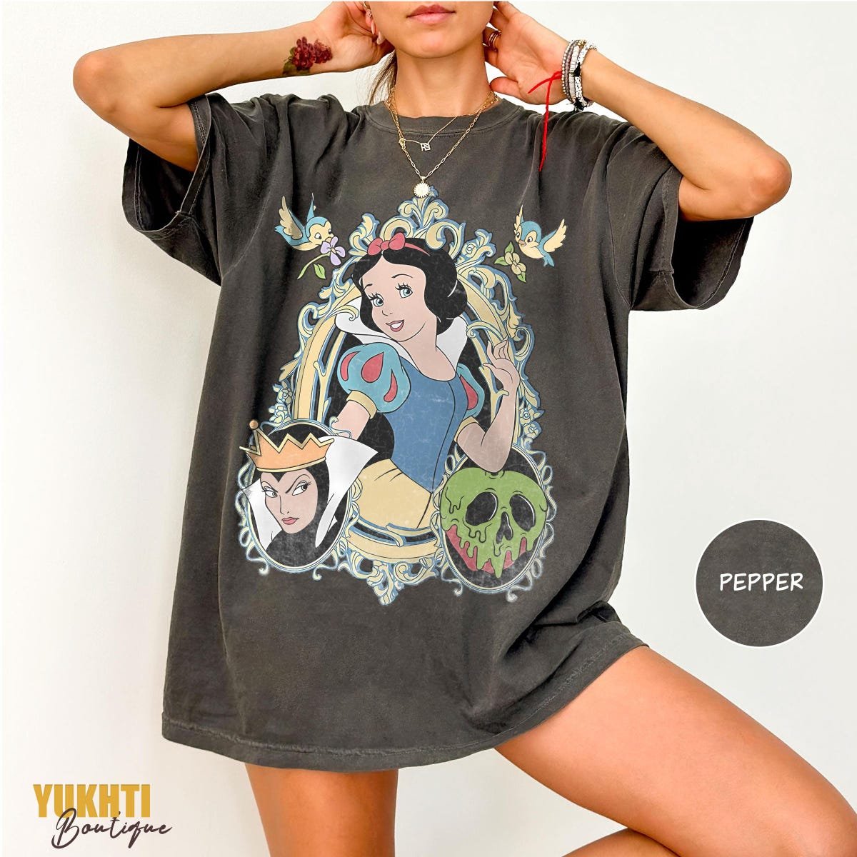 Retro Disney Snow White Evil Queen Poison Apple Graphic Tee