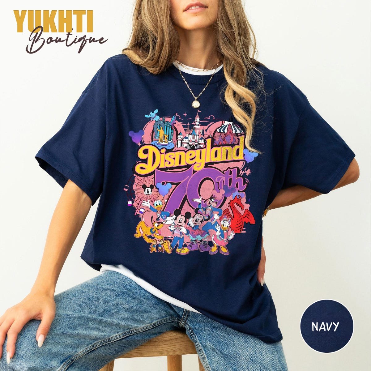 Retro Disneyland 70th Anniversary Shirt 1955-2025 Celebration Tee
