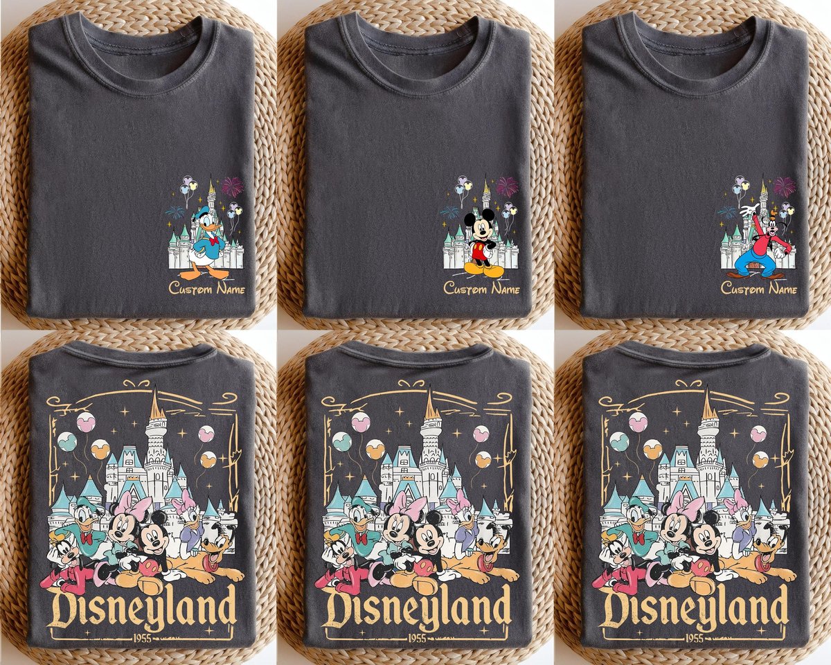 Retro Disneyland Shirt 1955 Disney Family Group Mickey Friends Shirt