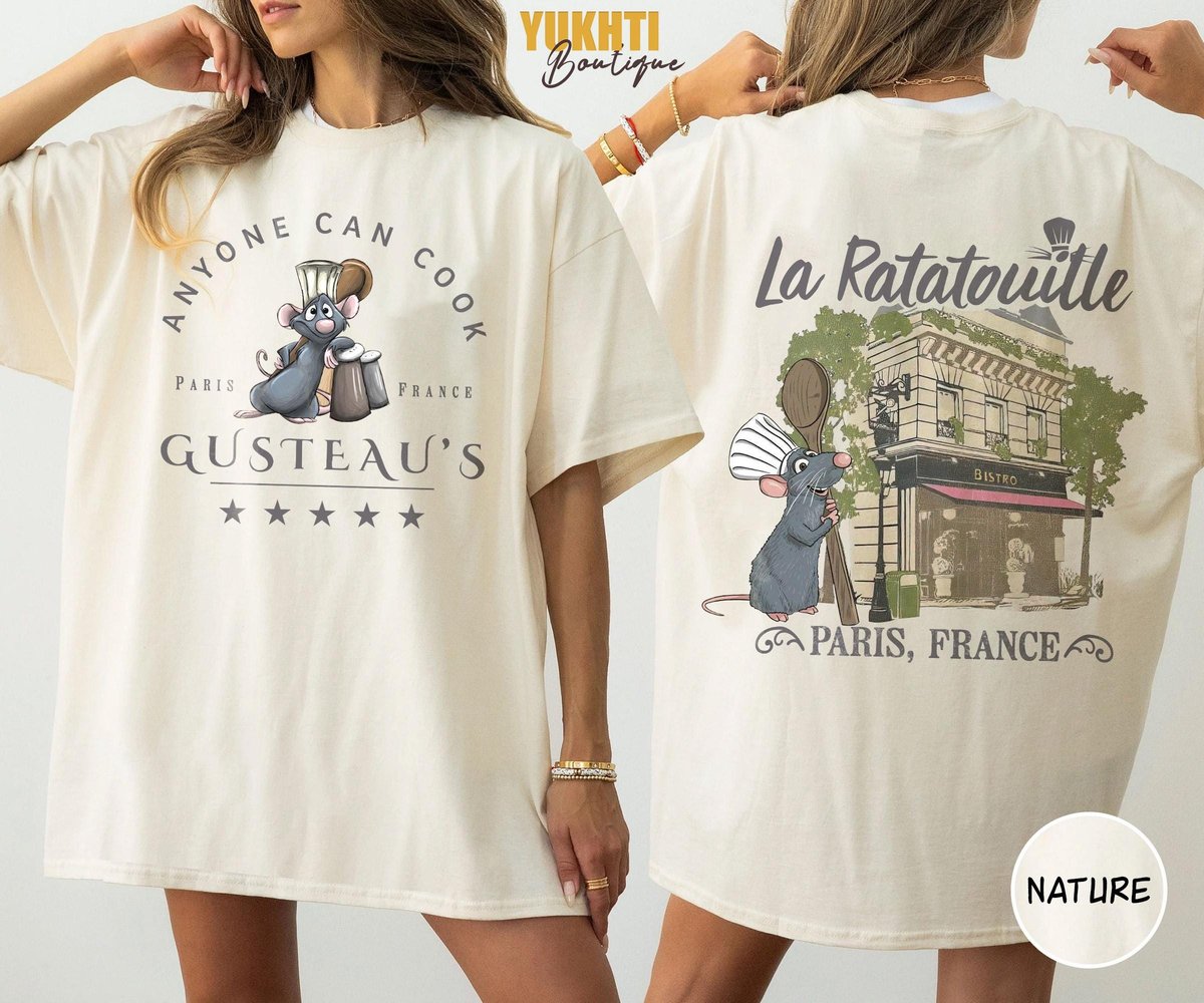 Retro Little Chef Remy T-Shirts Disney Ratatouille Paris Gusteau's Shirt