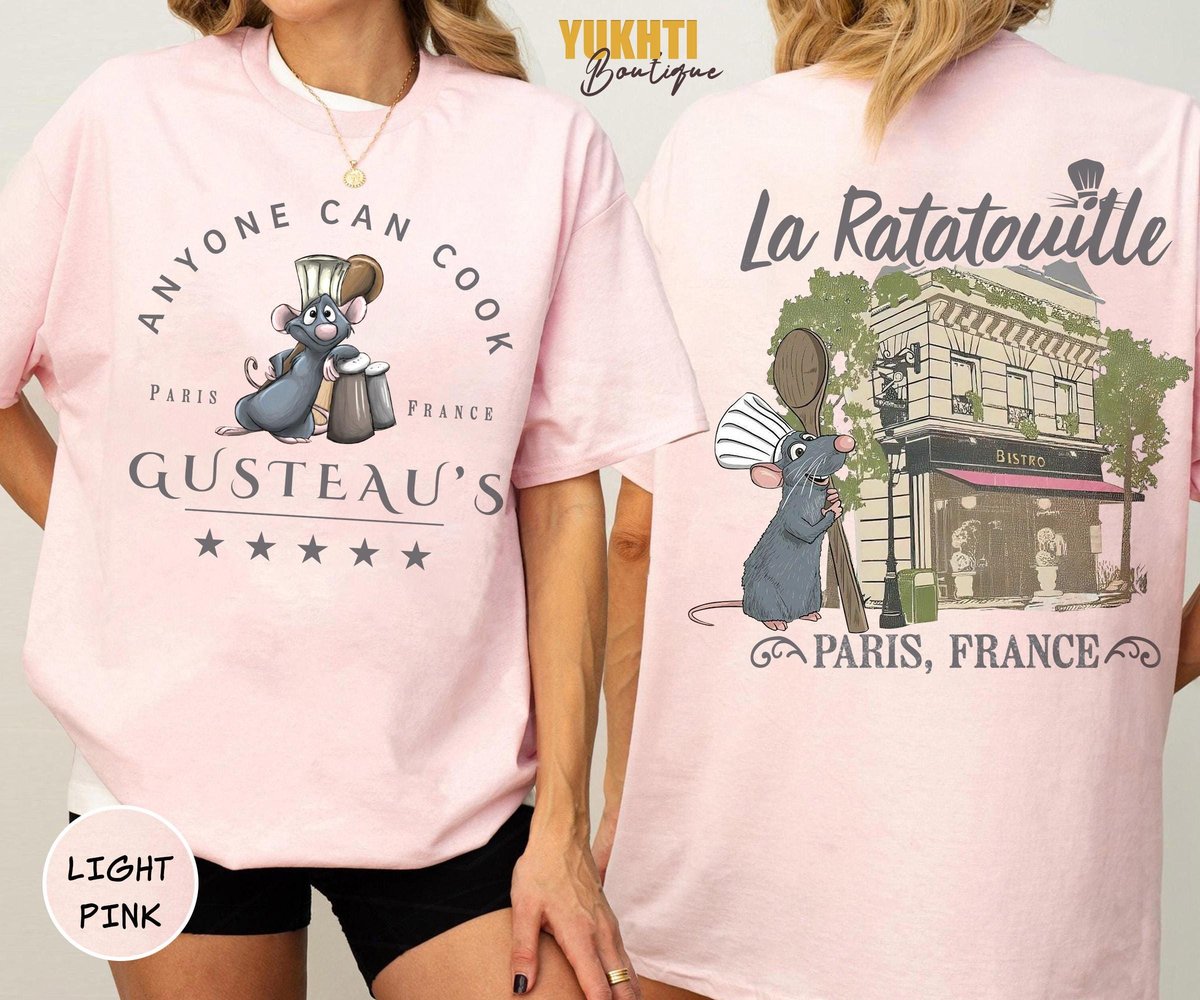 Retro Little Chef Remy T-Shirts Disney Ratatouille Paris Gusteau's Shirt