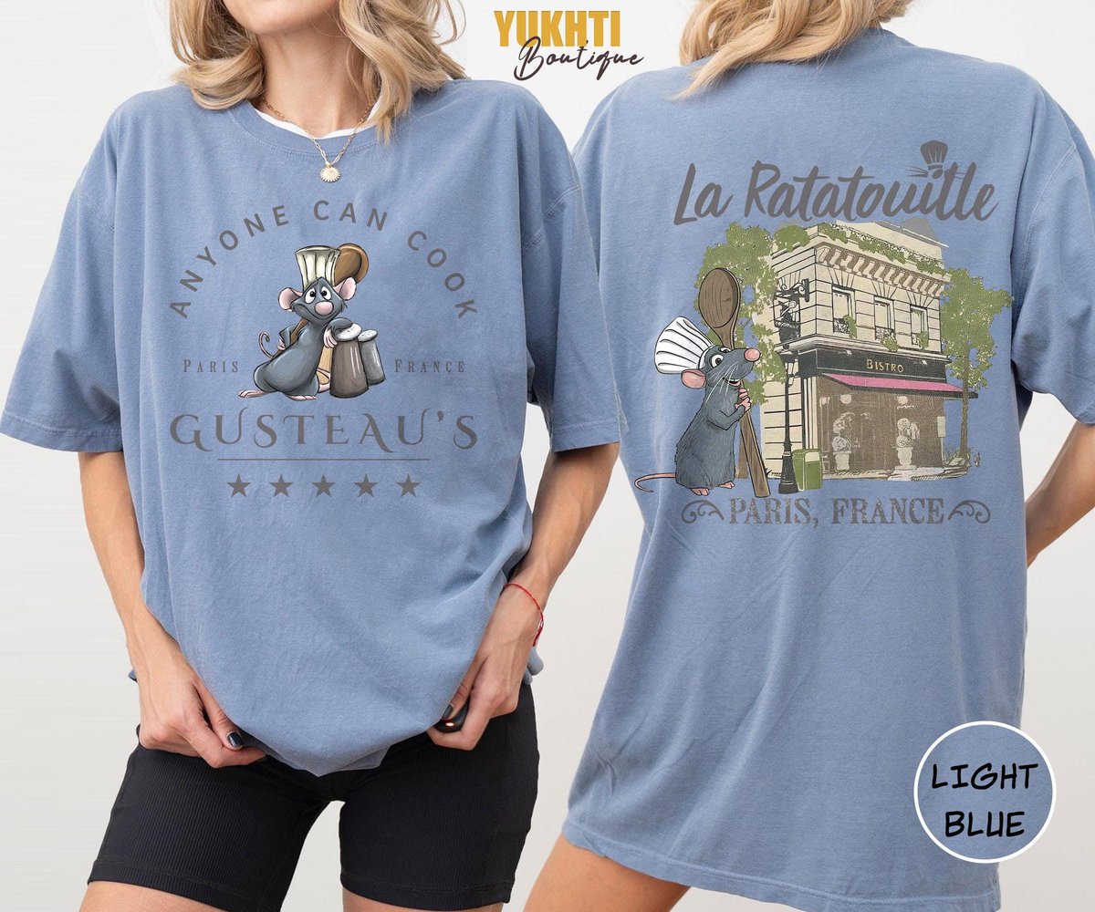 Retro Little Chef Remy T-Shirts Disney Ratatouille Paris Gusteau's Shirt