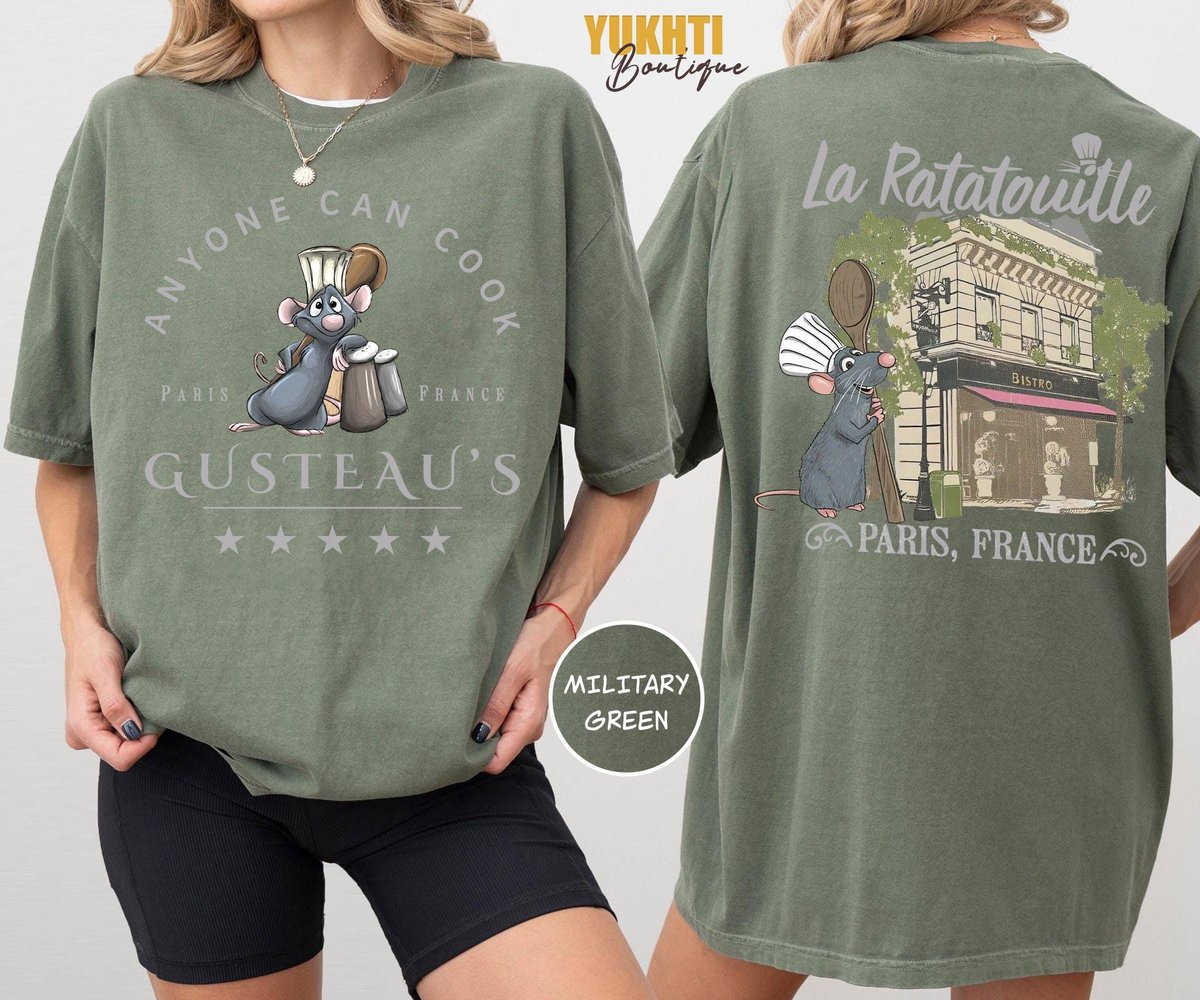 Retro Little Chef Remy T-Shirts Disney Ratatouille Paris Gusteau's Shirt