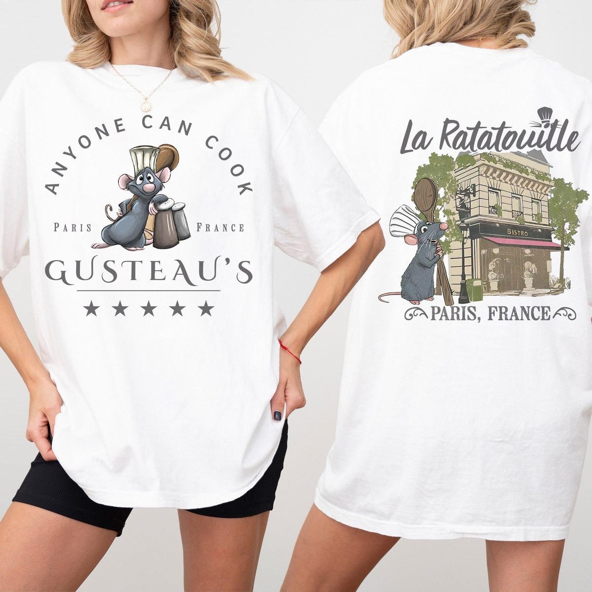 Retro Little Chef Remy T-Shirts Disney Ratatouille Paris Gusteau's Shirt