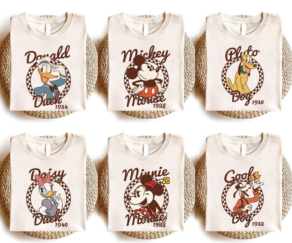 Retro Mickey Disney Shirt Checkered Family Vacation Tee