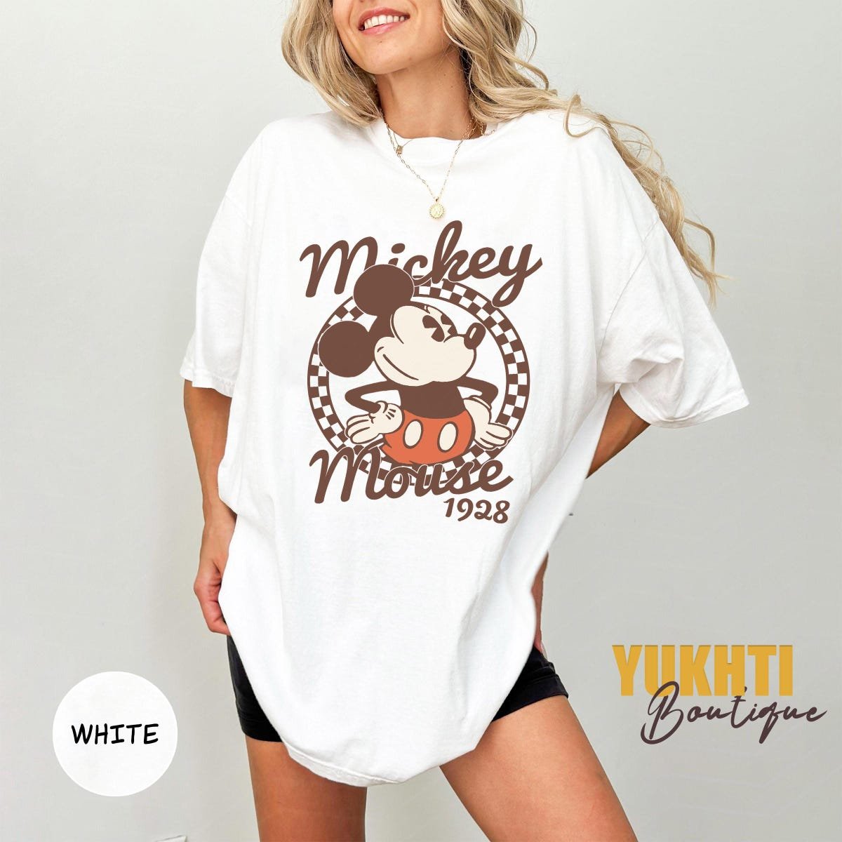 Retro Mickey Disney Shirt Checkered Family Vacation Tee