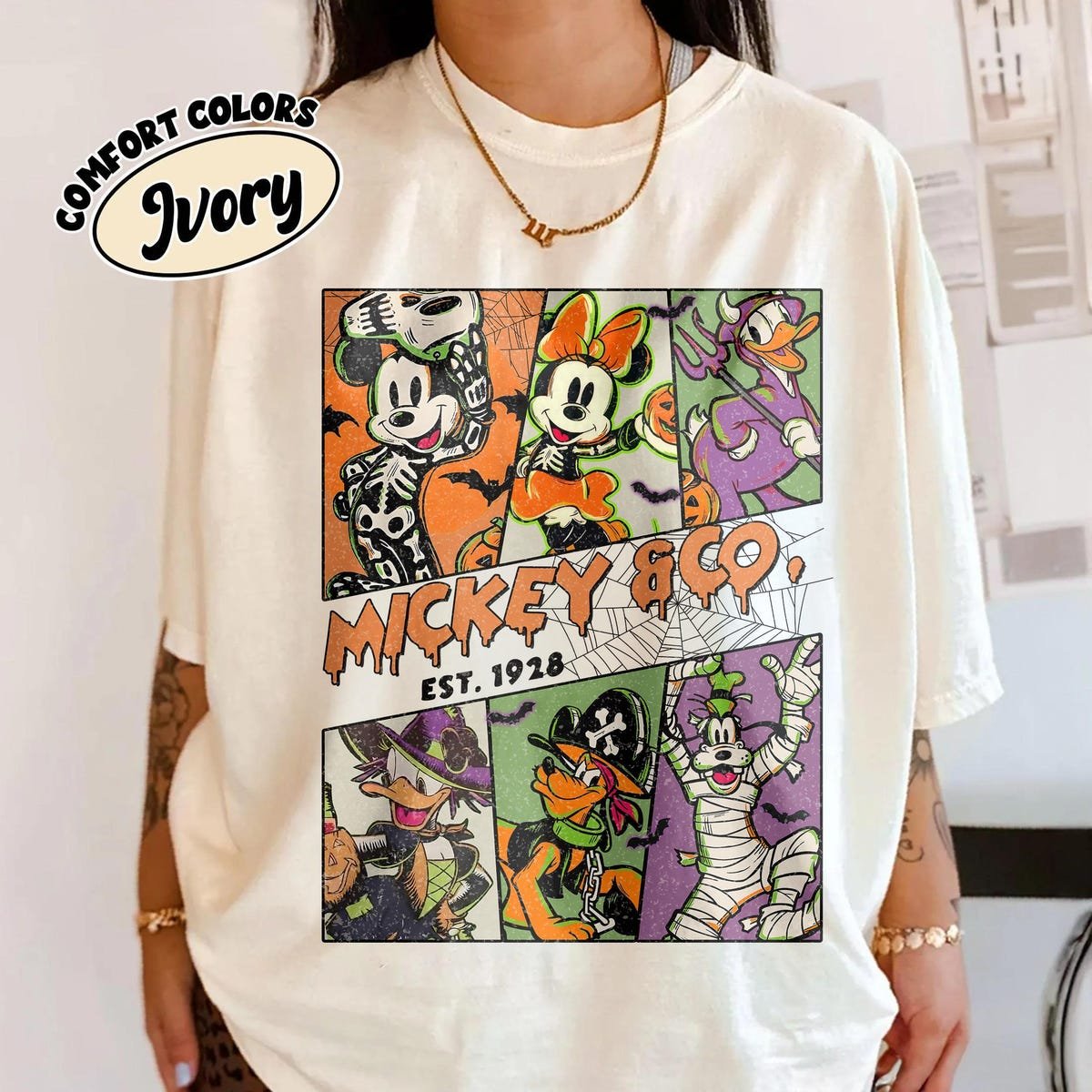 Retro Mickey Halloween Shirt Comfort Colors Disney Tee 2025 Family Trip