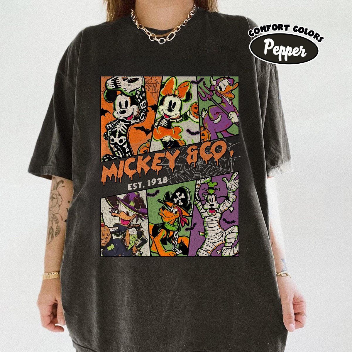 Retro Mickey Halloween Shirt Comfort Colors Disney Tee 2025 Family Trip