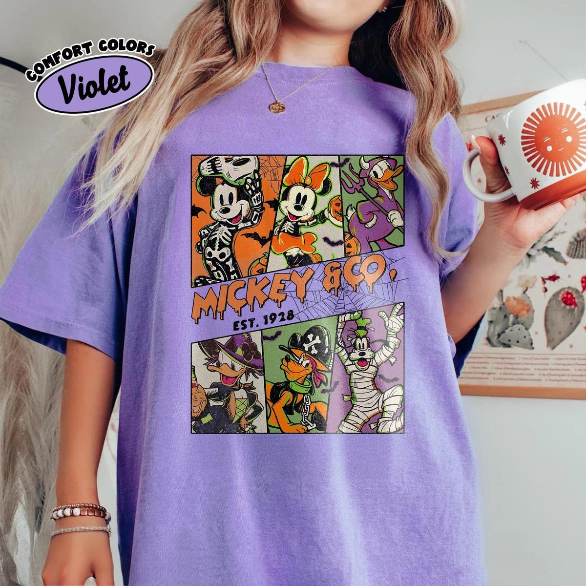 Retro Mickey Halloween Shirt Comfort Colors Disney Tee 2025 Family Trip
