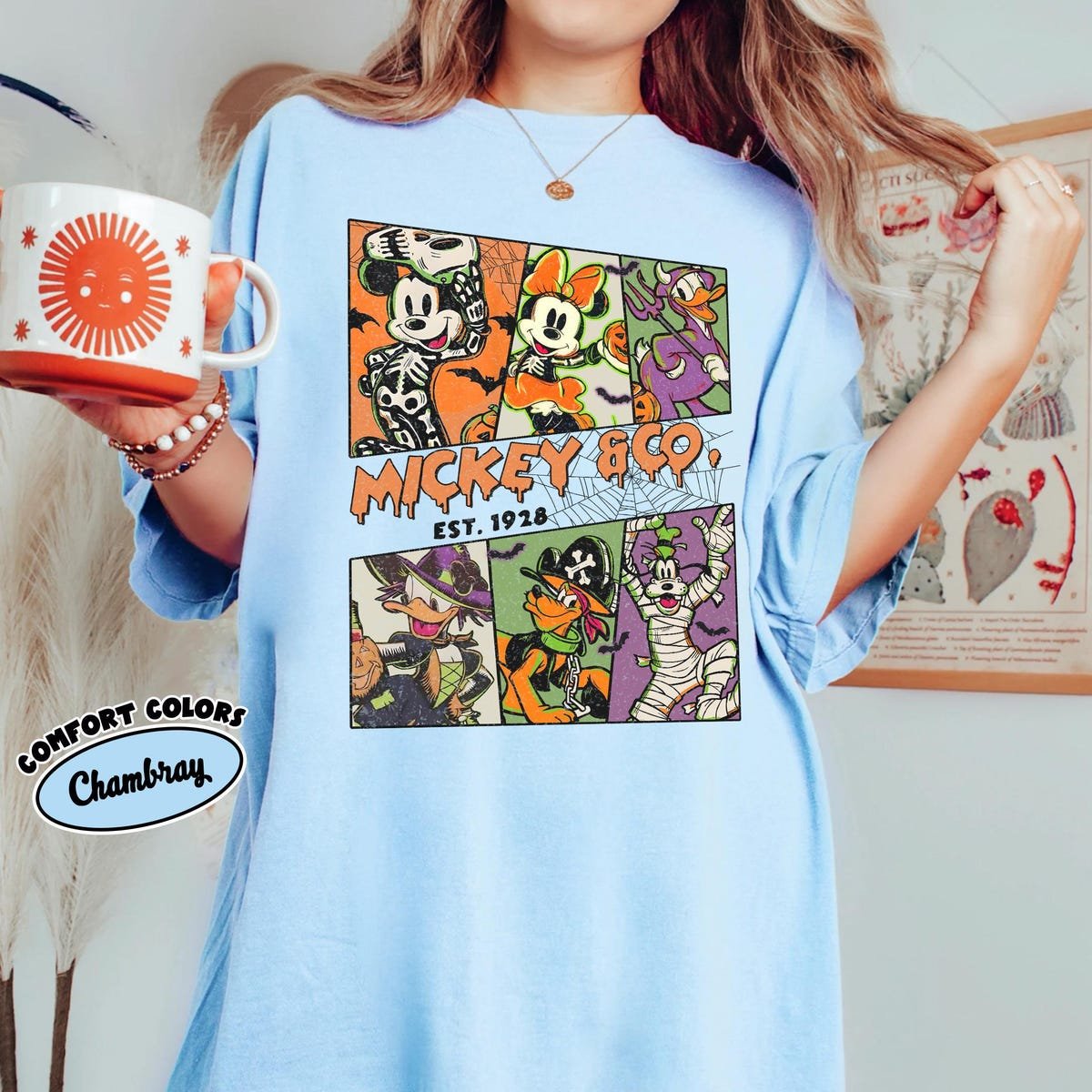 Retro Mickey Halloween Shirt Comfort Colors Disney Tee 2025 Family Trip