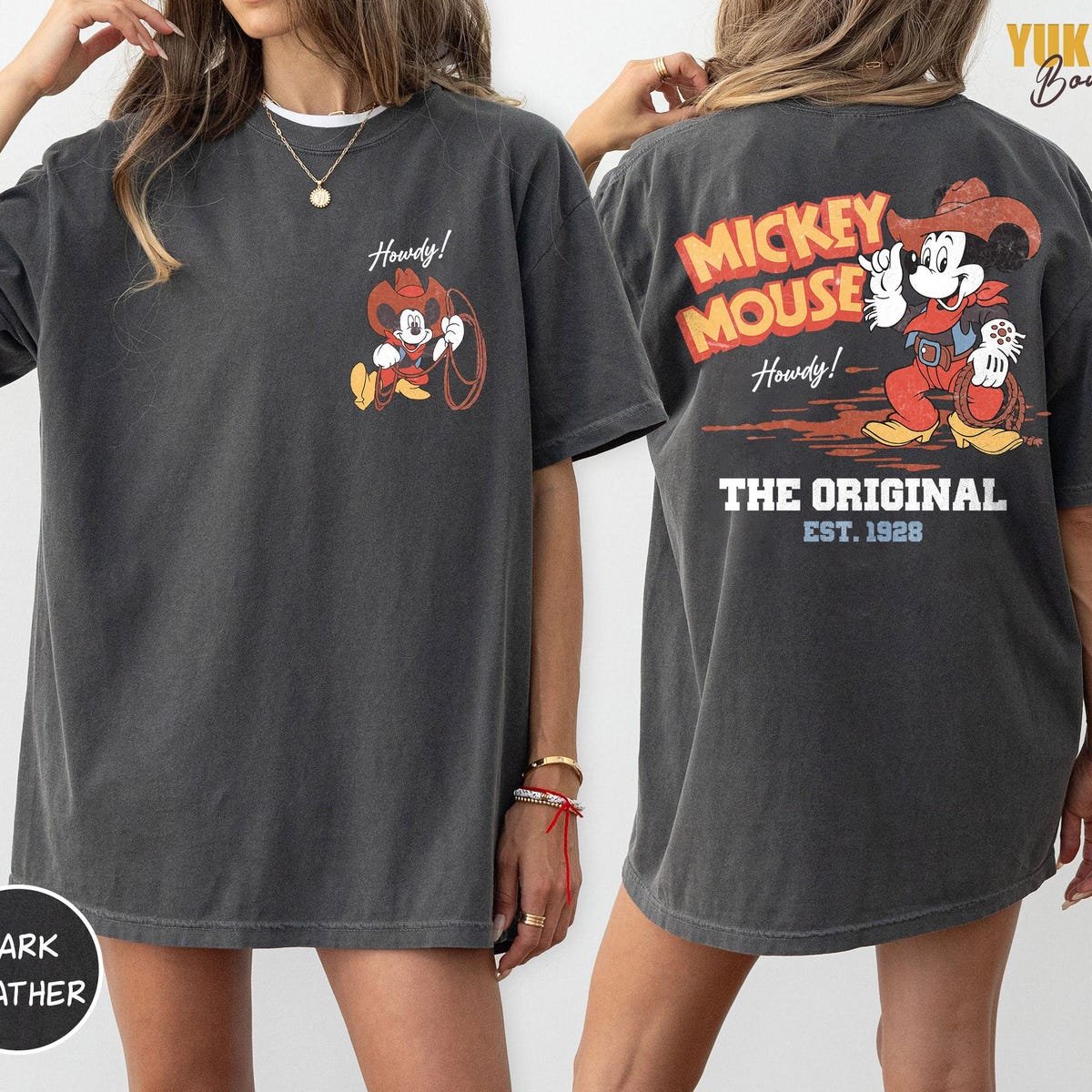 Retro Mickey Mouse Cowboy Shirt Disney Western Tee Family Matching