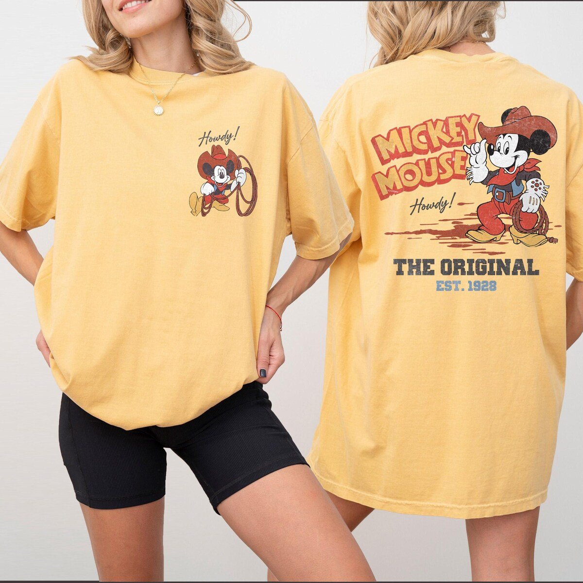 Retro Mickey Mouse Cowboy Shirt Disney Western Tee Family Matching