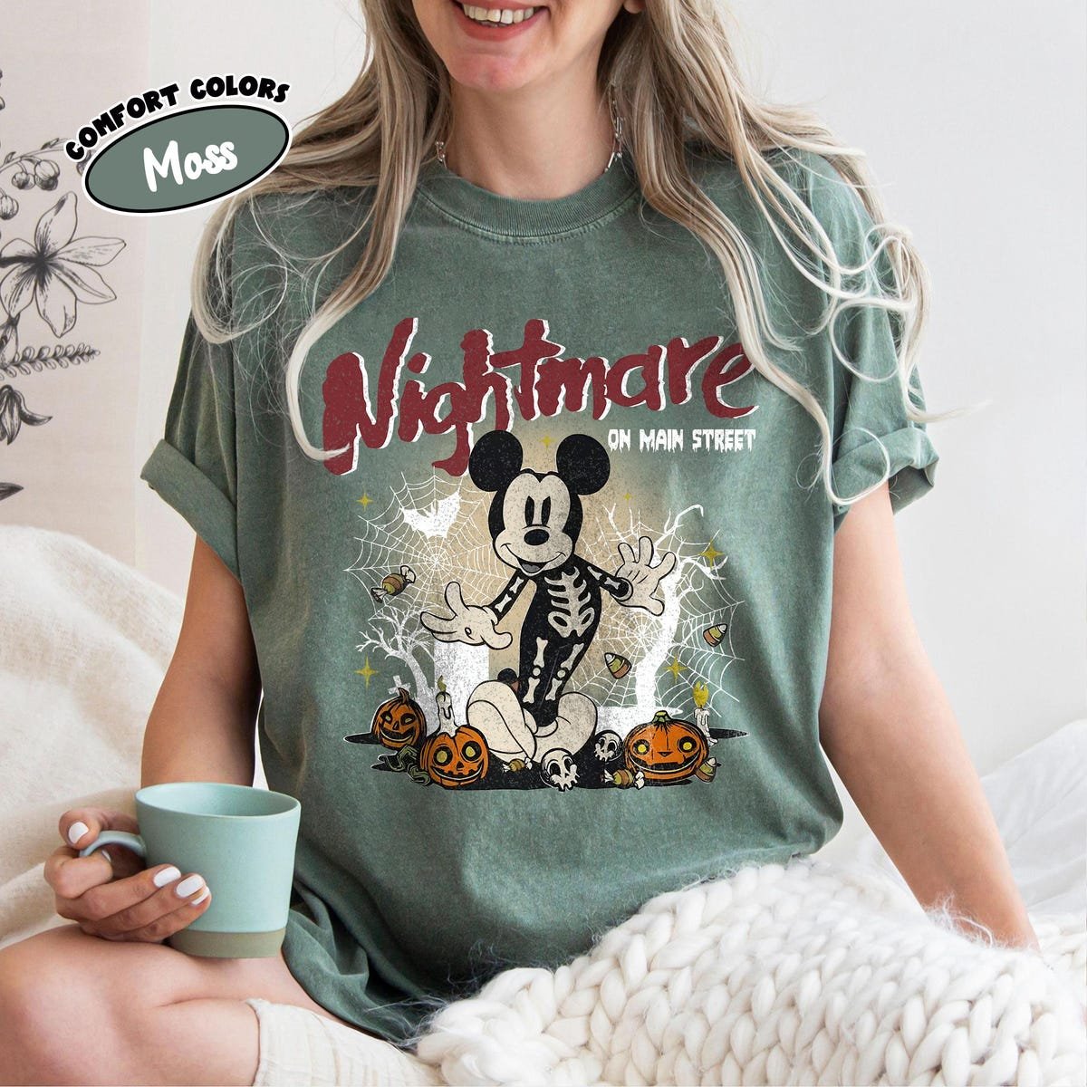 Retro Nightmare Skeleton Shirt Halloween Disney Tee