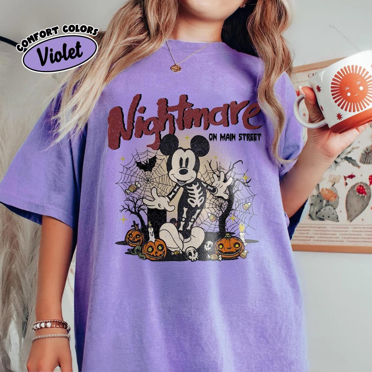 Retro Nightmare Skeleton Shirt Halloween Disney Tee