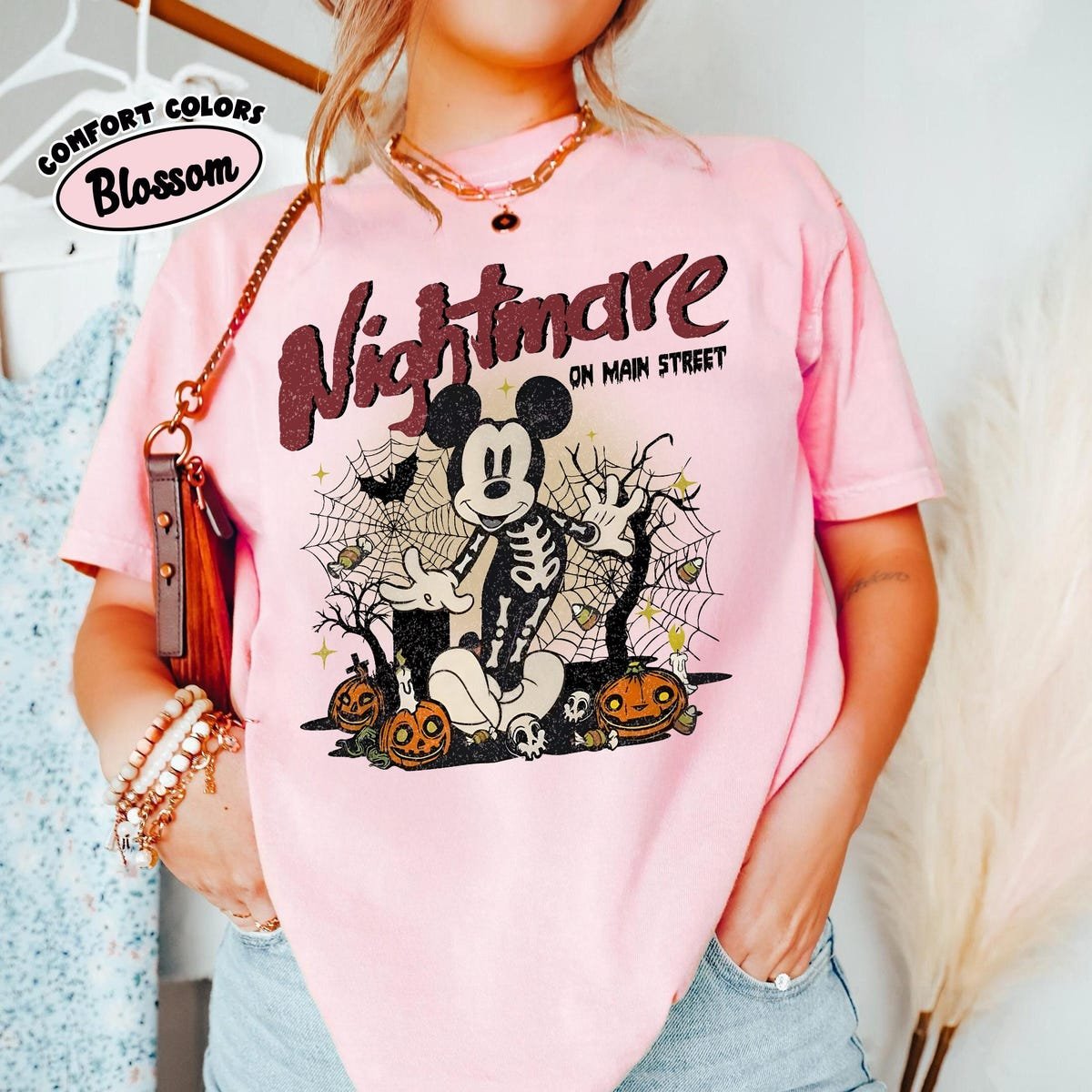 Retro Nightmare Skeleton Shirt Halloween Disney Tee