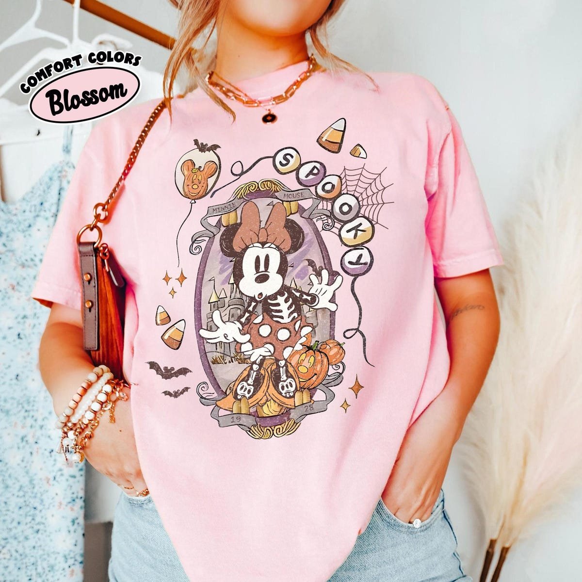 Retro Spooky Disney Skeleton Halloween Shirt Family Trip 2025 Tee