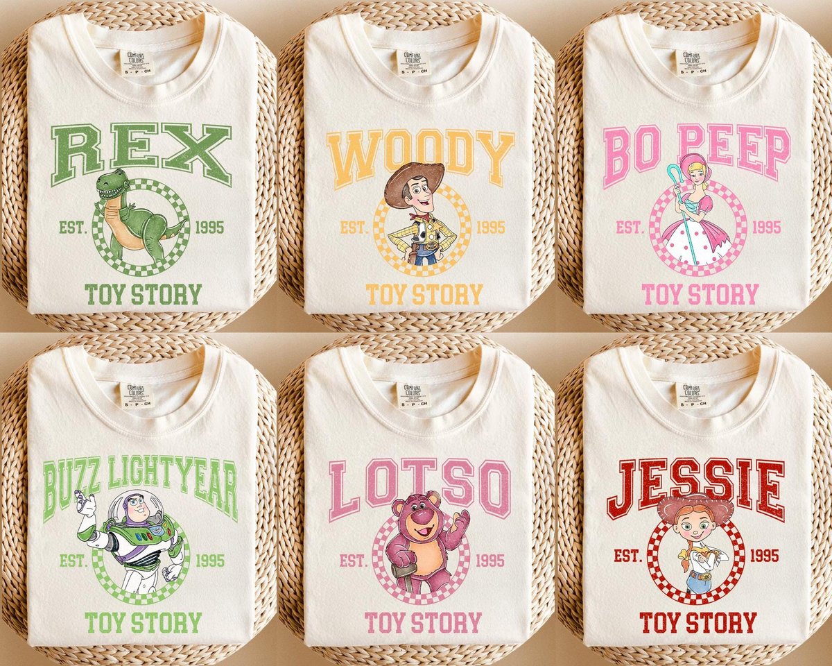 Retro Toy Story Shirt Woody Buzz Family Matching Tee Pixar Birthday