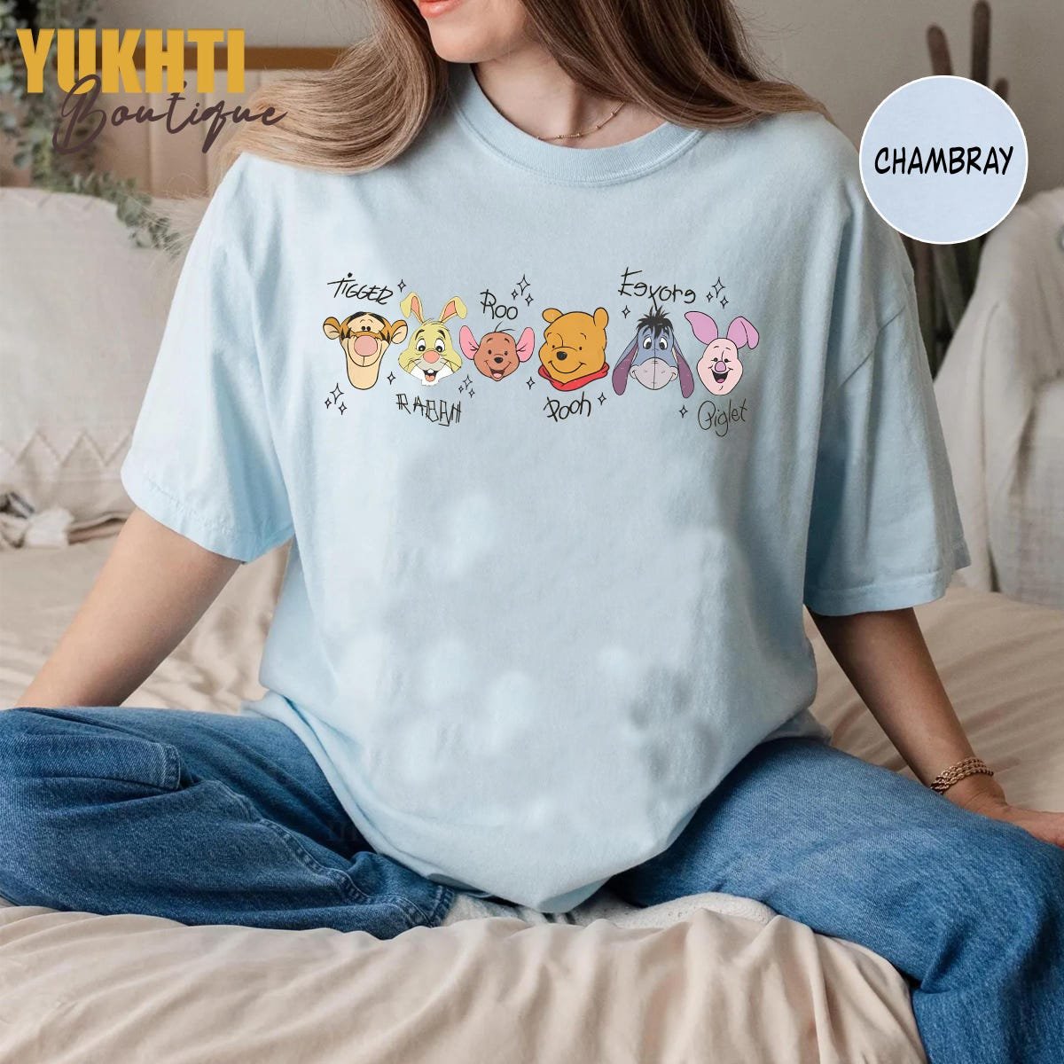 Retro Winnie The Pooh Character Shirts Disney Family Trip Tee