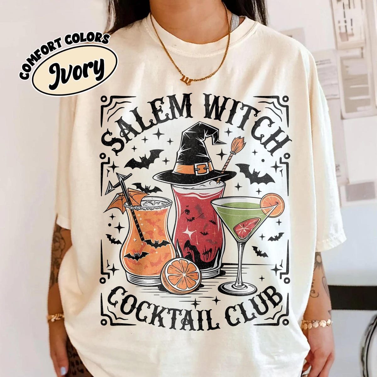 Salem Witch Halloween Shirt Spooky Witchy Vibes Fall Aesthetic Tee