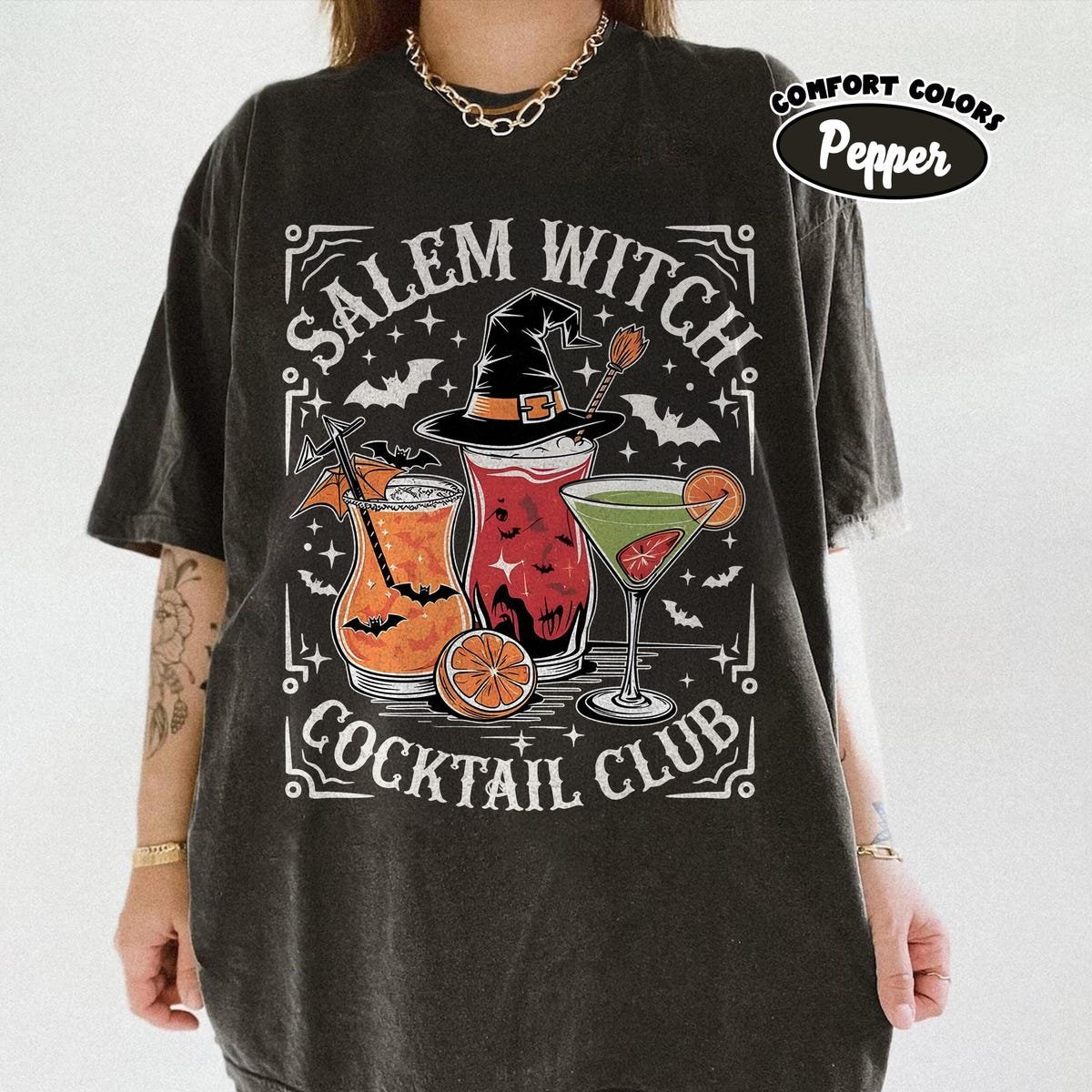Salem Witch Halloween Shirt Spooky Witchy Vibes Fall Aesthetic Tee