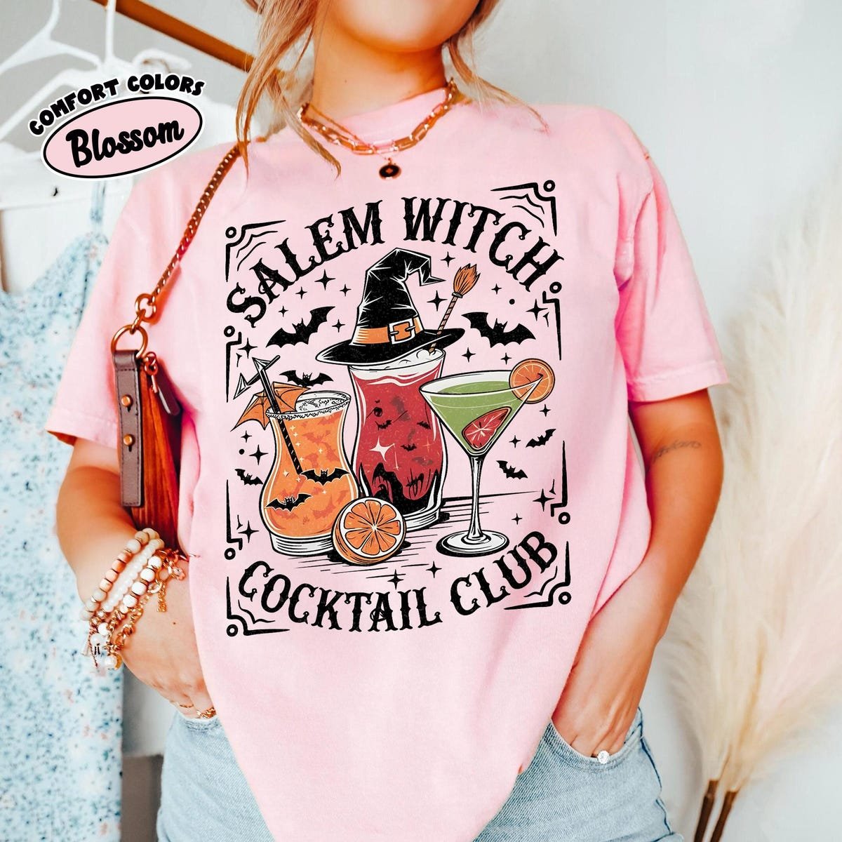 Salem Witch Halloween Shirt Spooky Witchy Vibes Fall Aesthetic Tee