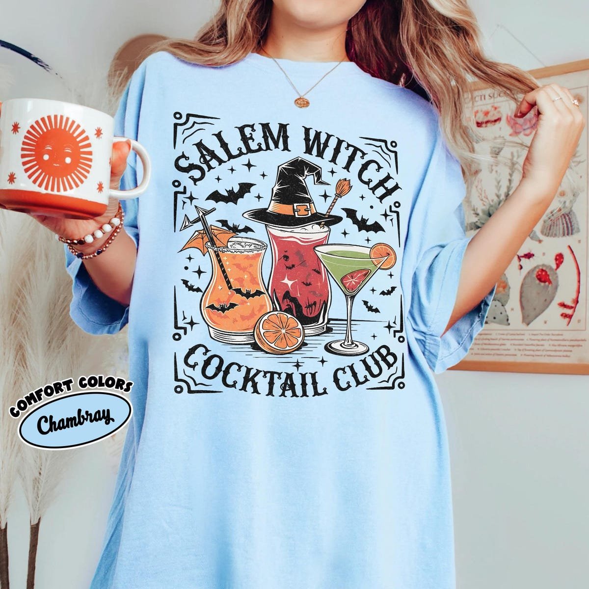Salem Witch Halloween Shirt Spooky Witchy Vibes Fall Aesthetic Tee