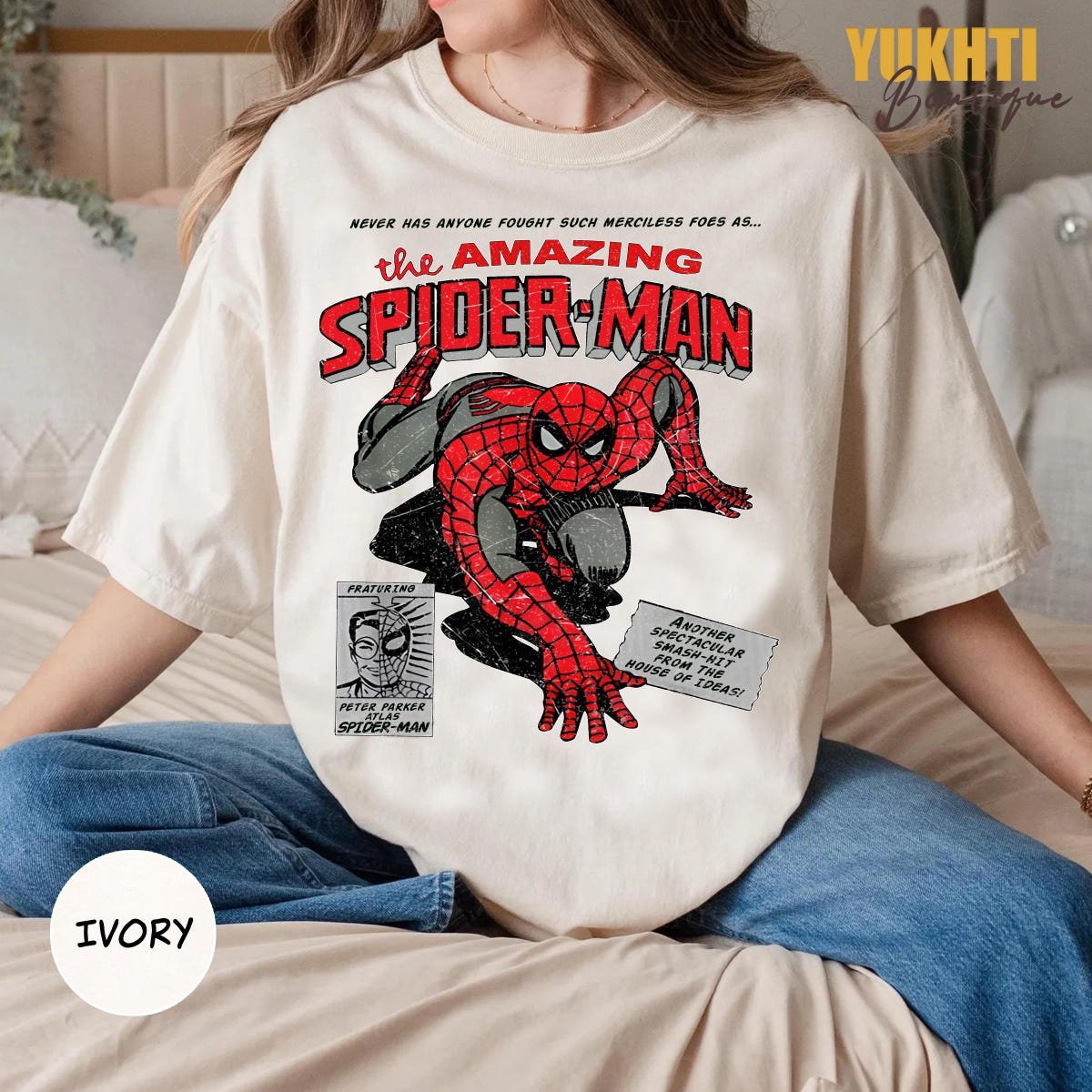 Spider-Man Vintage Comic Shirt Retro Marvel Tee Peter Parker Gift