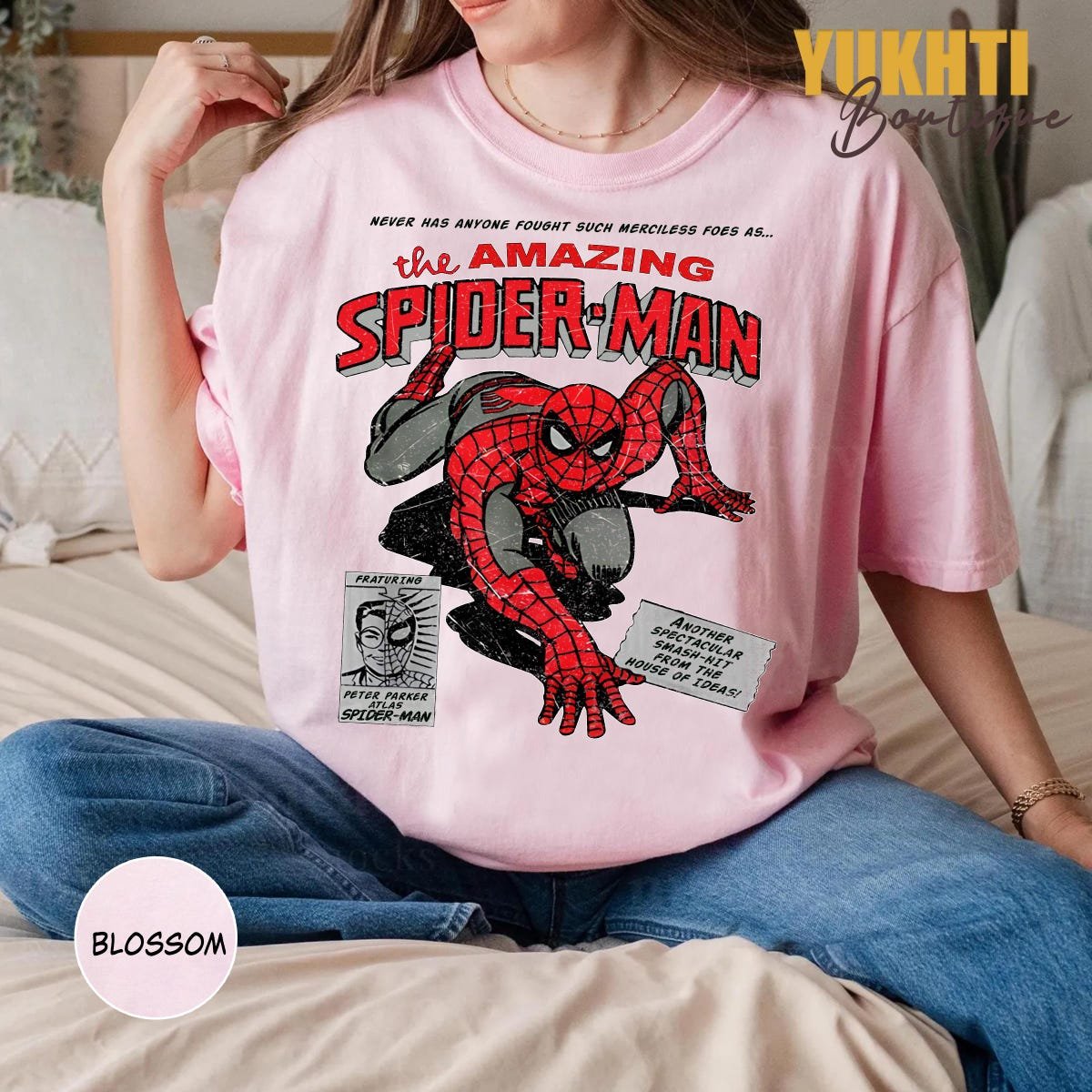 Spider-Man Vintage Comic Shirt Retro Marvel Tee Peter Parker Gift