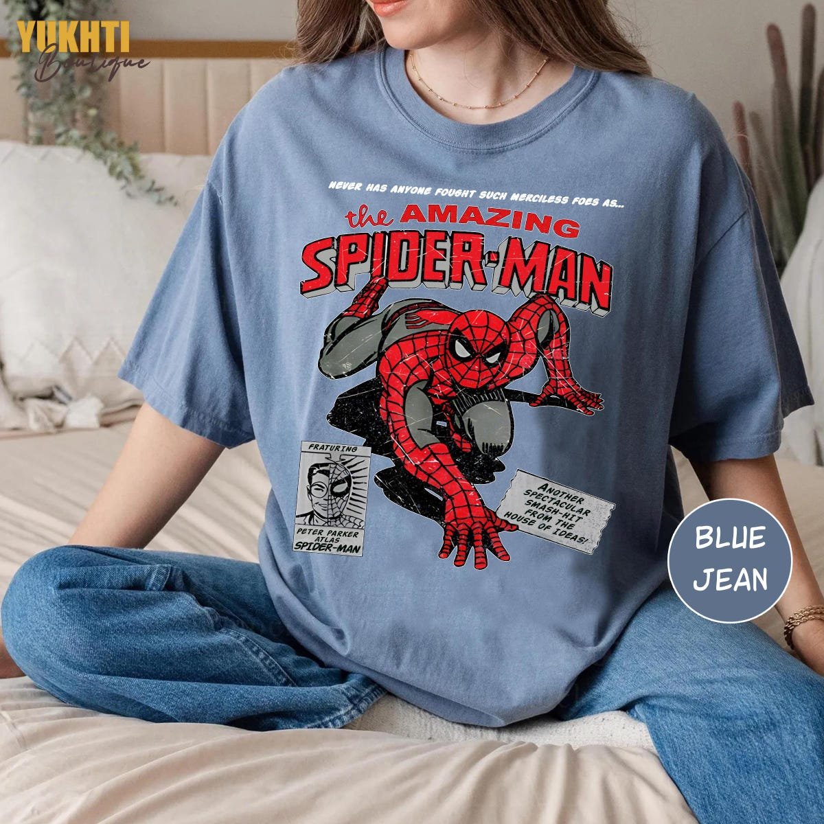 Spider-Man Vintage Comic Shirt Retro Marvel Tee Peter Parker Gift