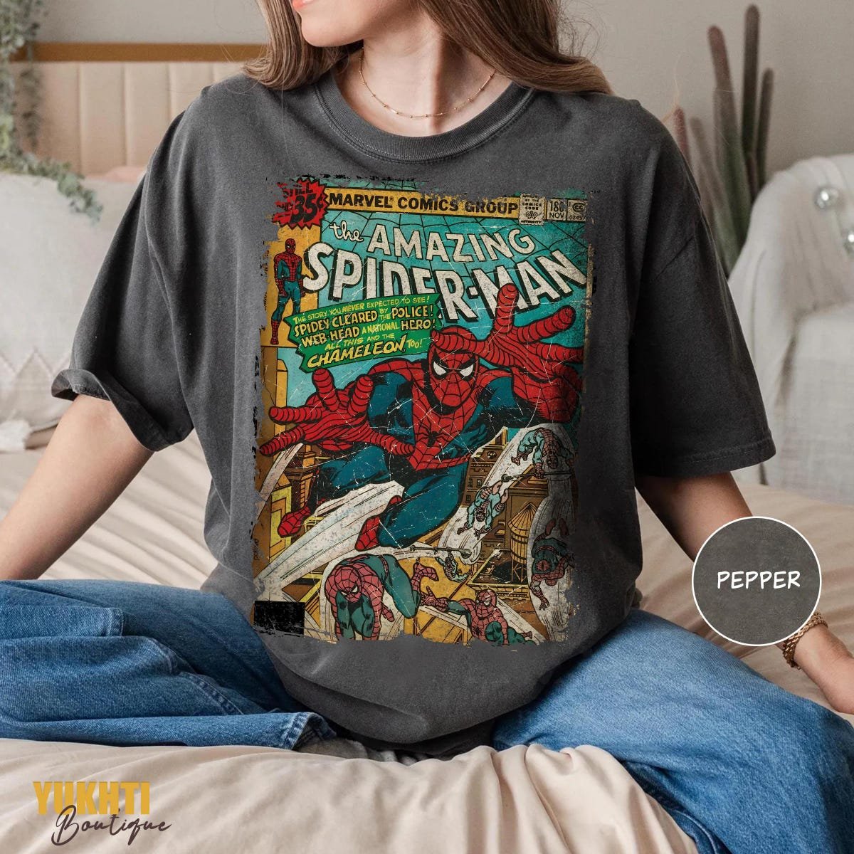 Spider-Man Vintage Shirt Marvel Avengers Superhero Gift Tee
