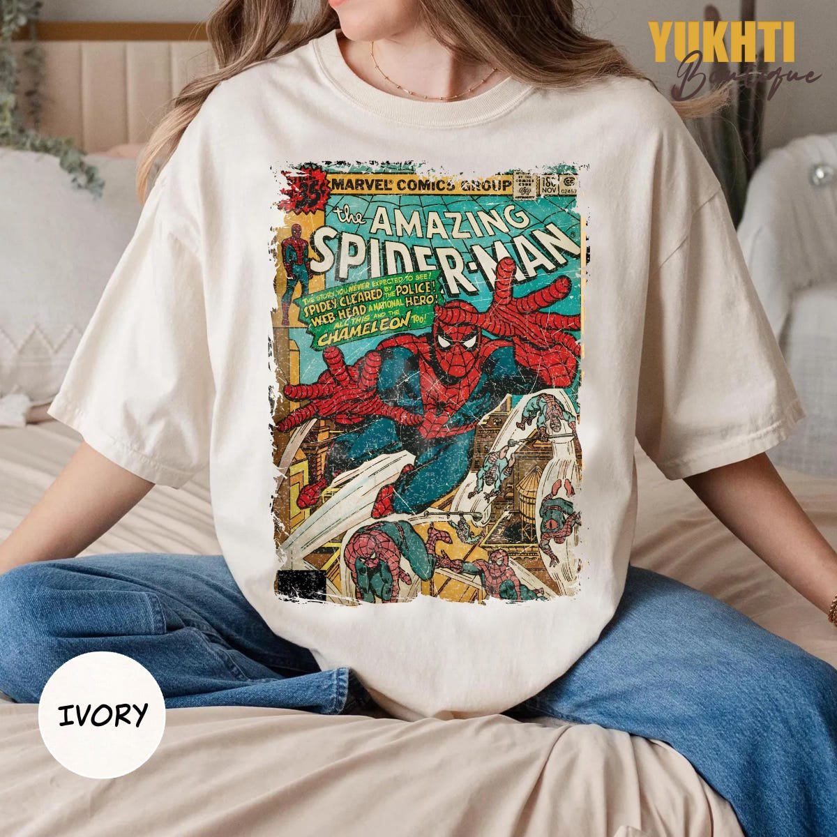 Spider-Man Vintage Shirt Marvel Avengers Superhero Gift Tee